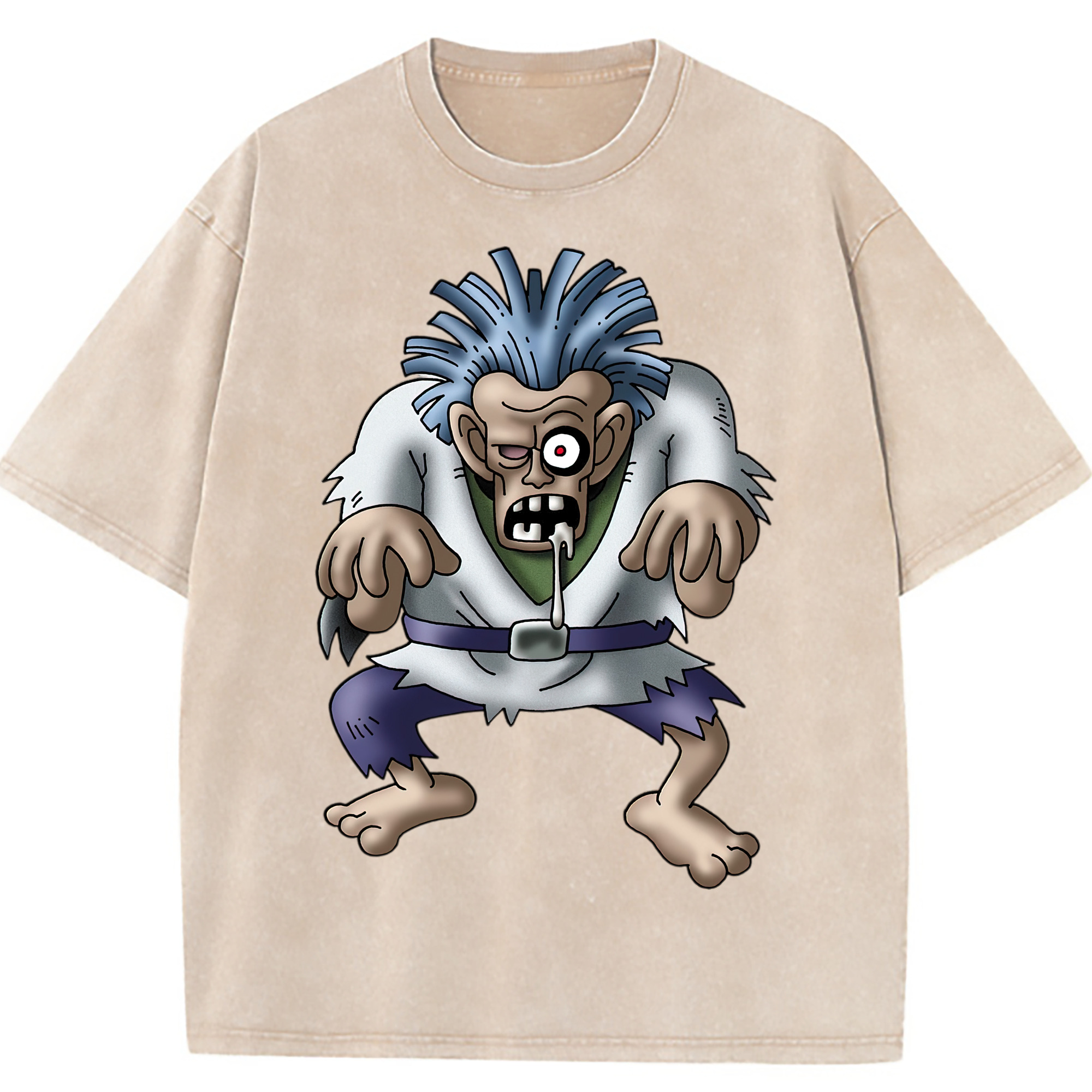 （画像用） ドラゴンクエスト Doragon Kuesuto Dragon Quest 綿100% ヴィンテージ風 半袖Tシャツ（フロントプリント）