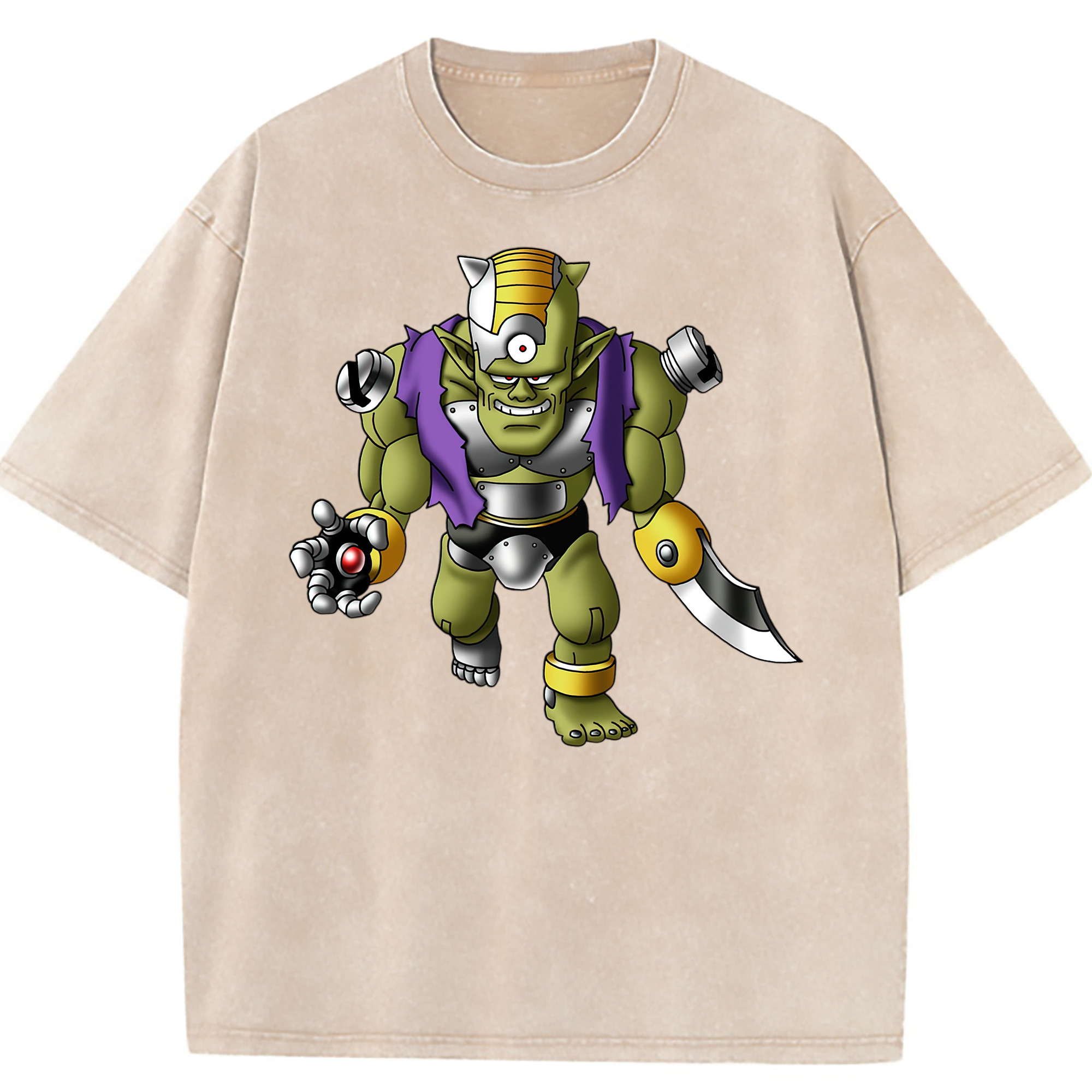 （画像用） ドラゴンクエスト Doragon Kuesuto Dragon Quest 綿100% ヴィンテージ風 半袖Tシャツ（フロントプリント）