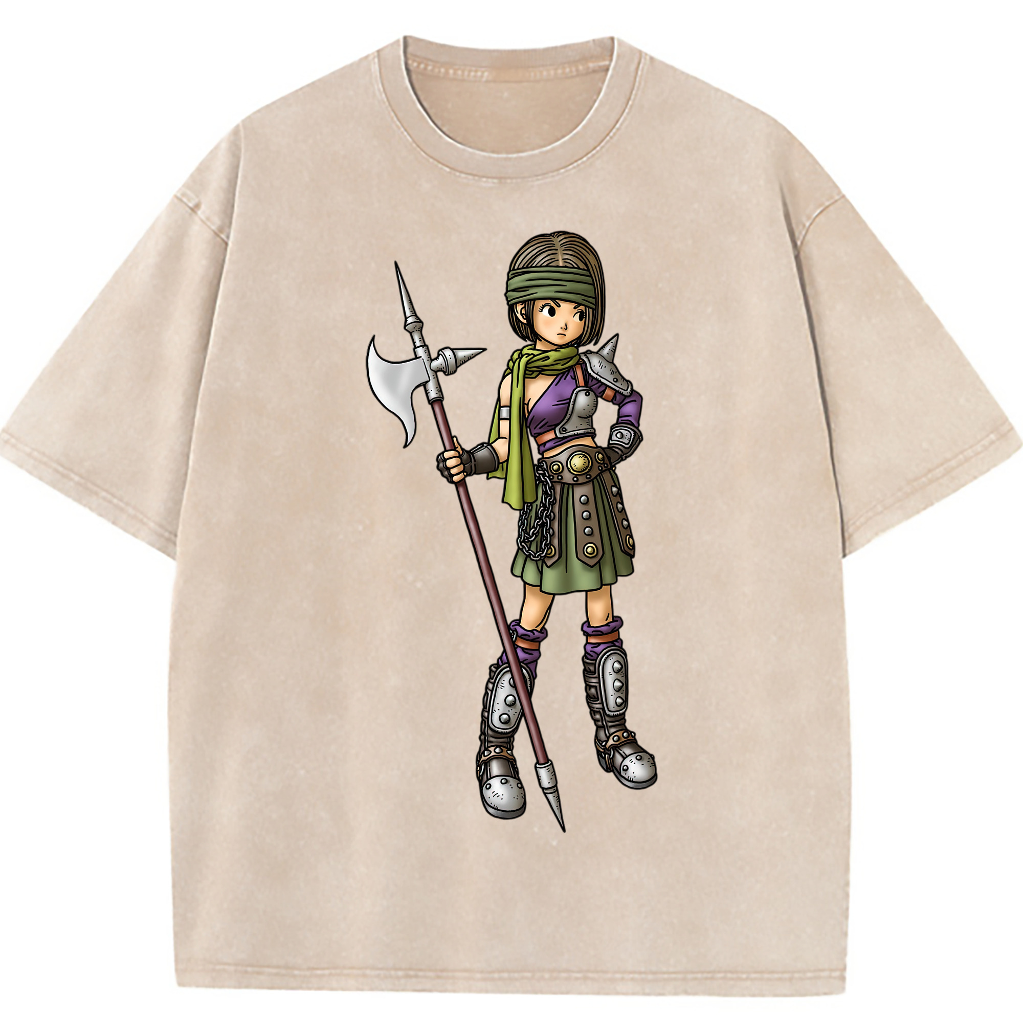 （画像用） ドラゴンクエスト Doragon Kuesuto Dragon Quest 綿100% ヴィンテージ風 半袖Tシャツ（フロントプリント）