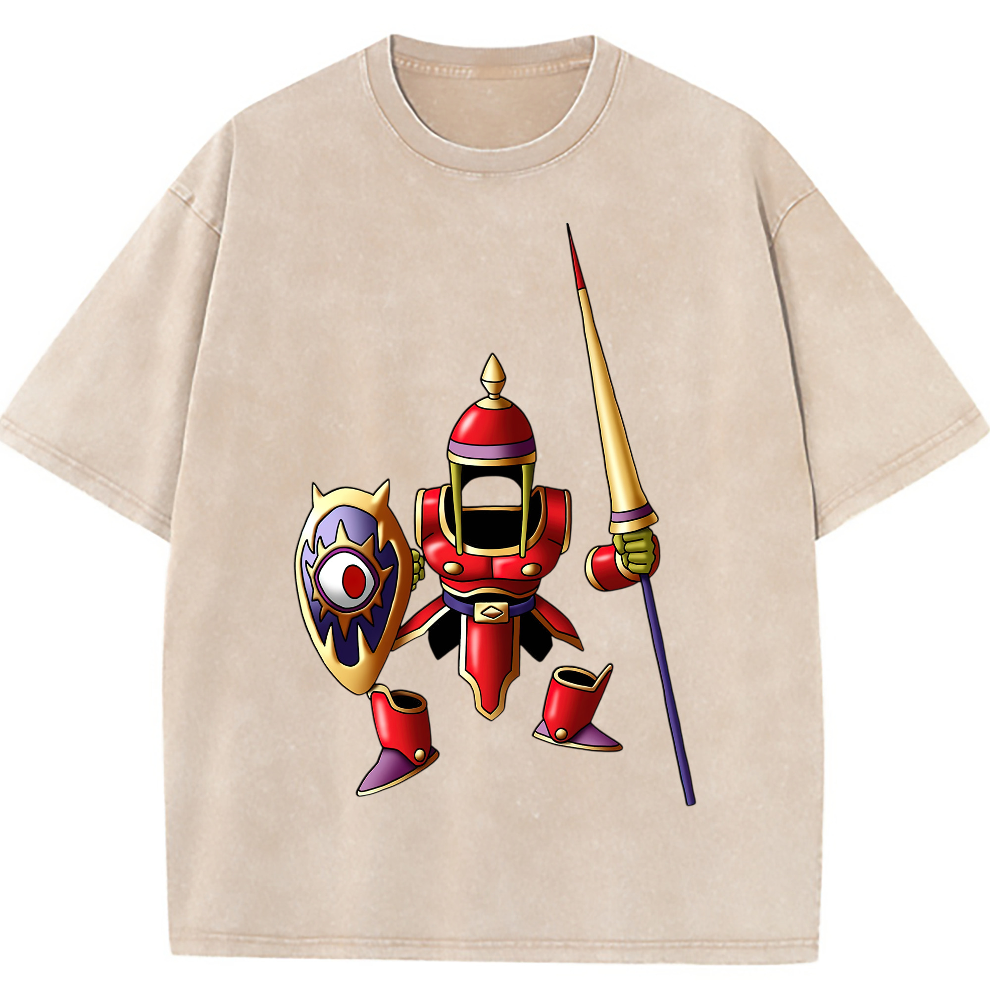 （画像用） ドラゴンクエスト Doragon Kuesuto Dragon Quest 綿100% ヴィンテージ風 半袖Tシャツ（フロントプリント）