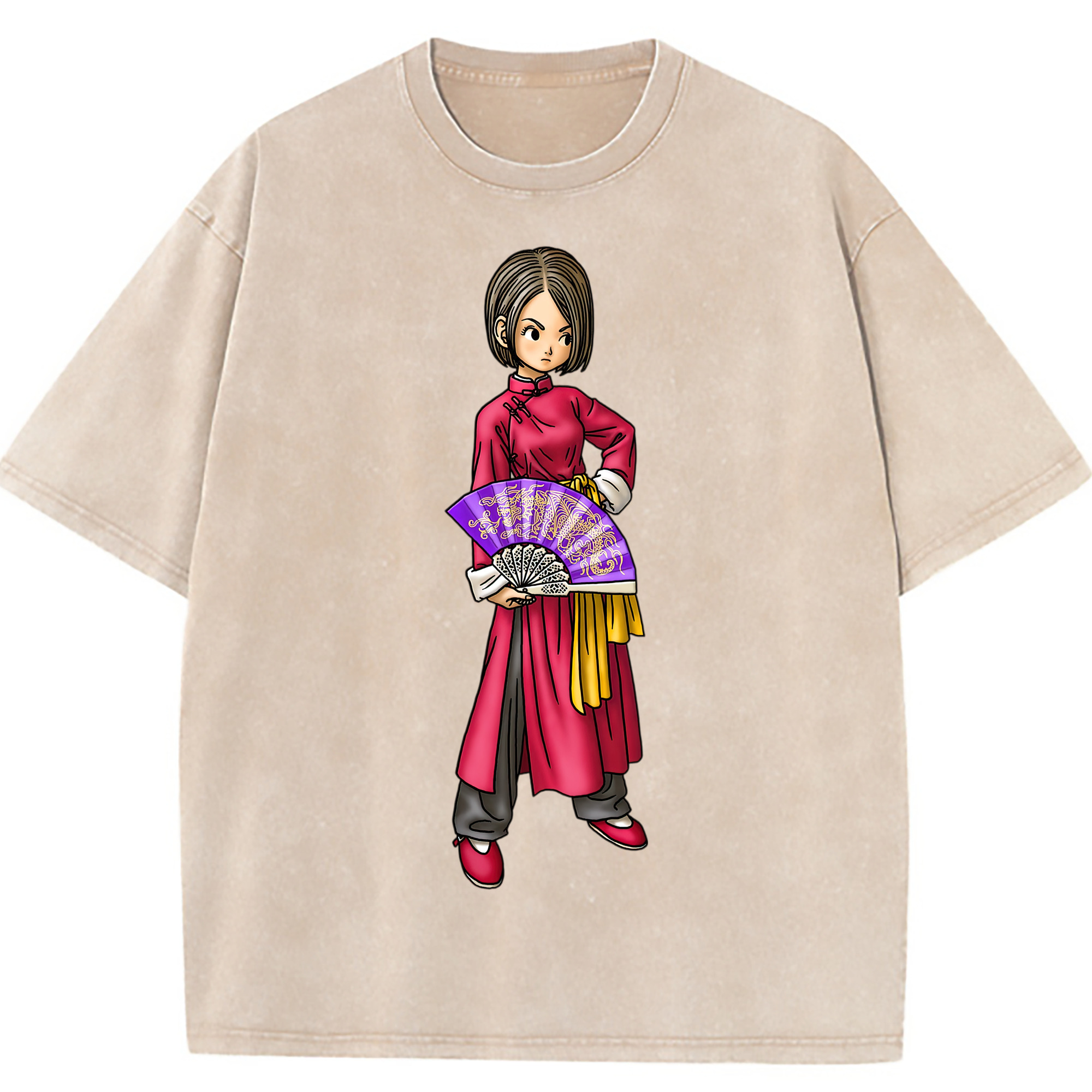 （画像用） ドラゴンクエスト Doragon Kuesuto Dragon Quest 綿100% ヴィンテージ風 半袖Tシャツ（フロントプリント）
