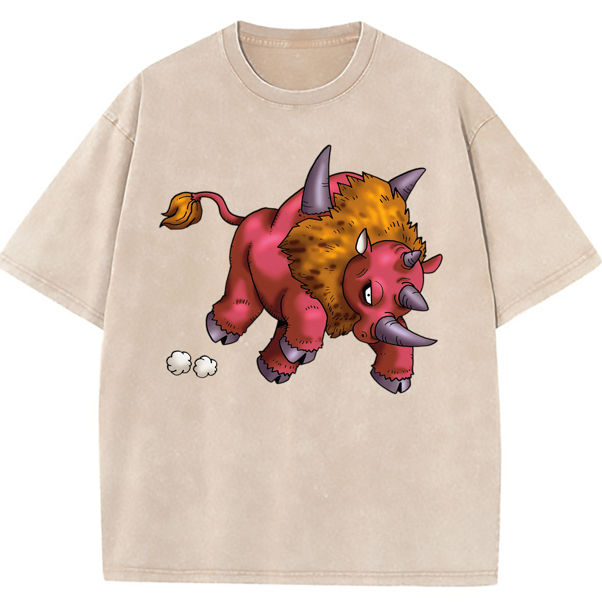 （画像用） ドラゴンクエスト Doragon Kuesuto Dragon Quest 綿100% ヴィンテージ風 半袖Tシャツ（フロントプリント）