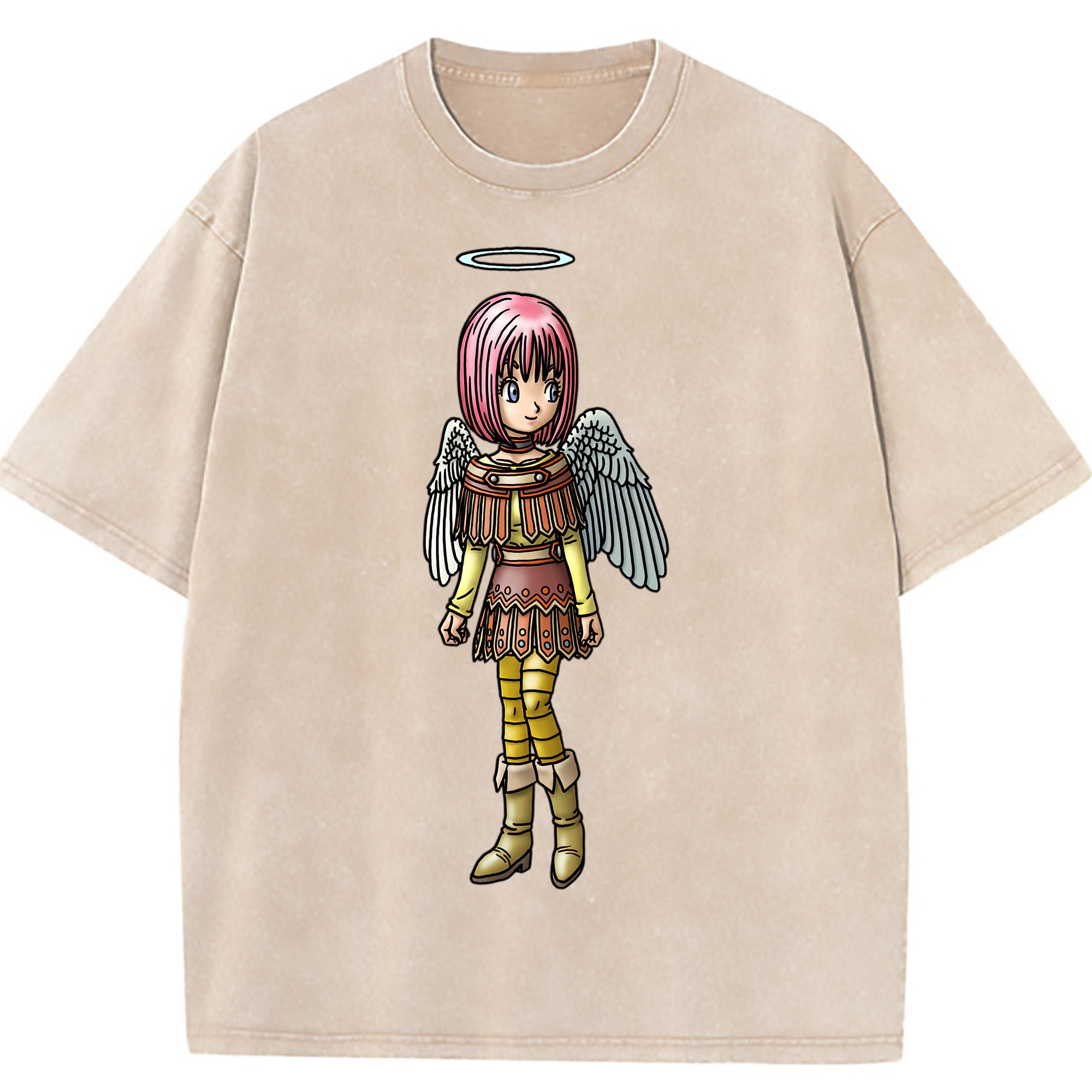 （画像用） ドラゴンクエスト Doragon Kuesuto Dragon Quest 綿100% ヴィンテージ風 半袖Tシャツ（フロントプリント）