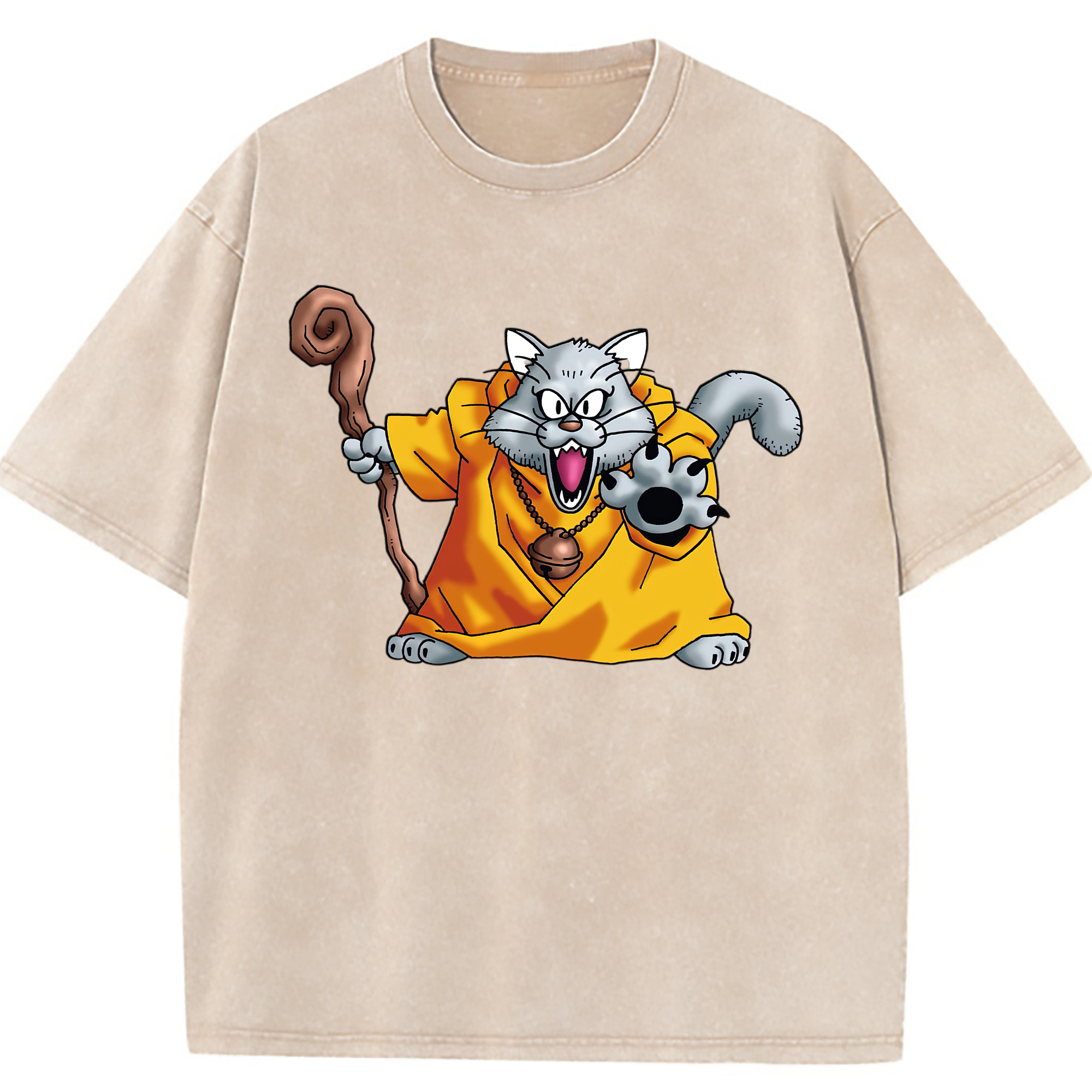 （画像用） ドラゴンクエスト Doragon Kuesuto Dragon Quest 綿100% ヴィンテージ風 半袖Tシャツ（フロントプリント）