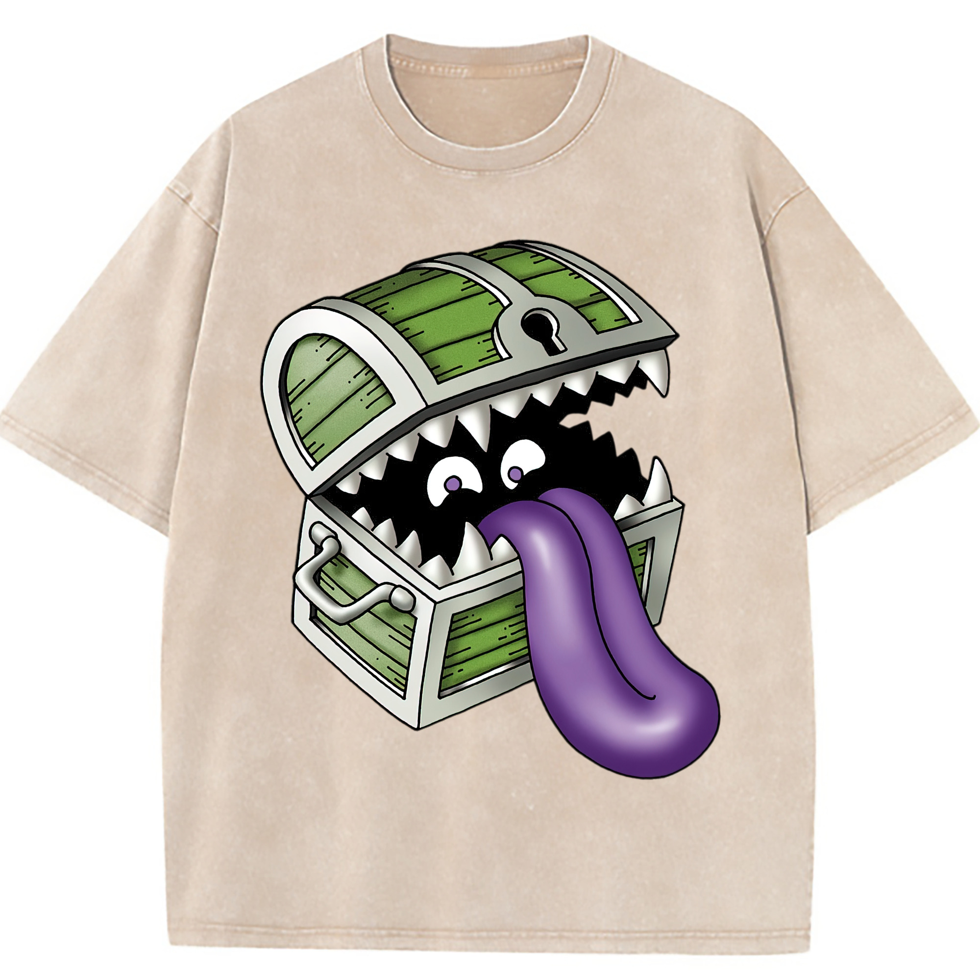 （画像用） ドラゴンクエスト Doragon Kuesuto Dragon Quest 綿100% ヴィンテージ風 半袖Tシャツ（フロントプリント）