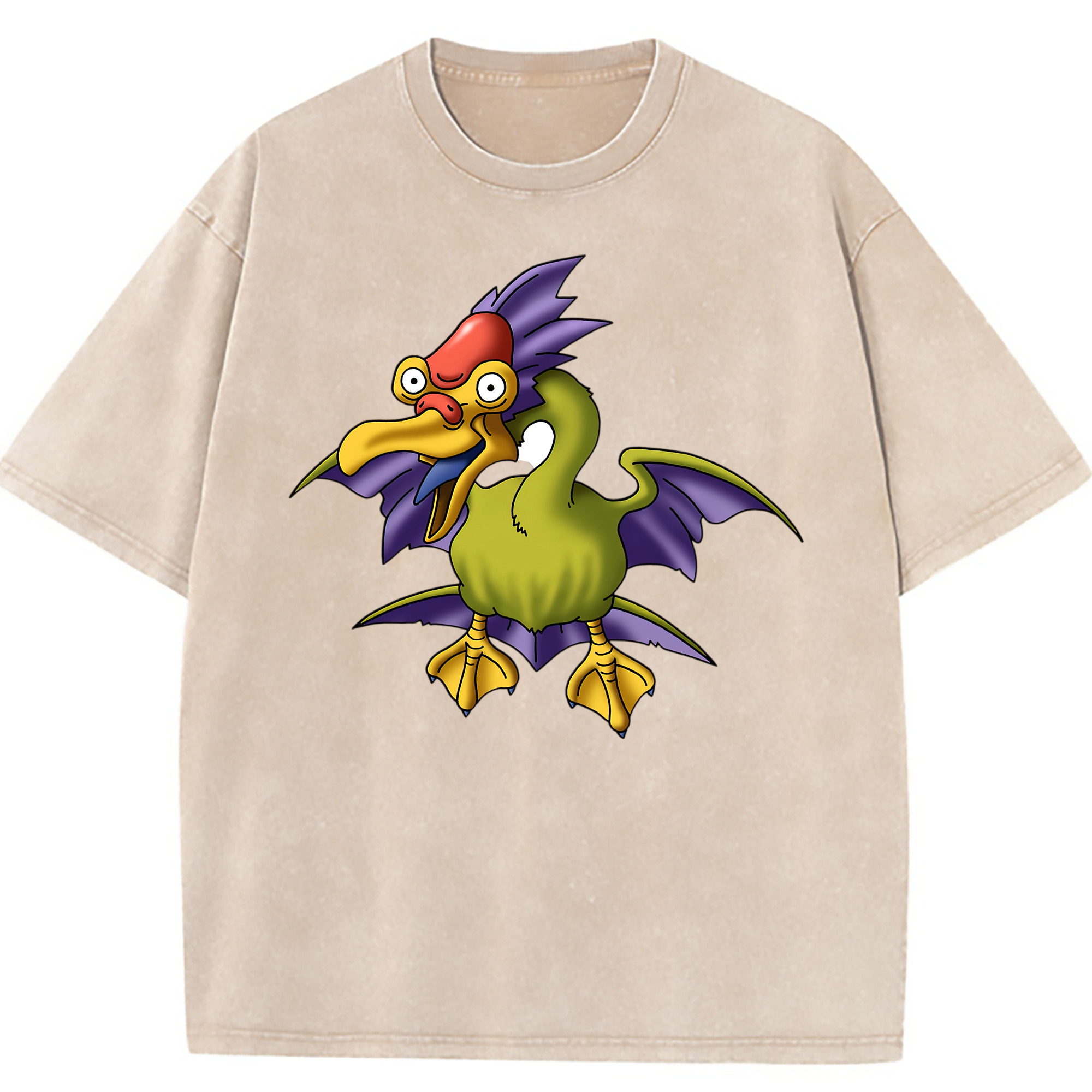 （画像用） ドラゴンクエスト Doragon Kuesuto Dragon Quest 綿100% ヴィンテージ風 半袖Tシャツ（フロントプリント）