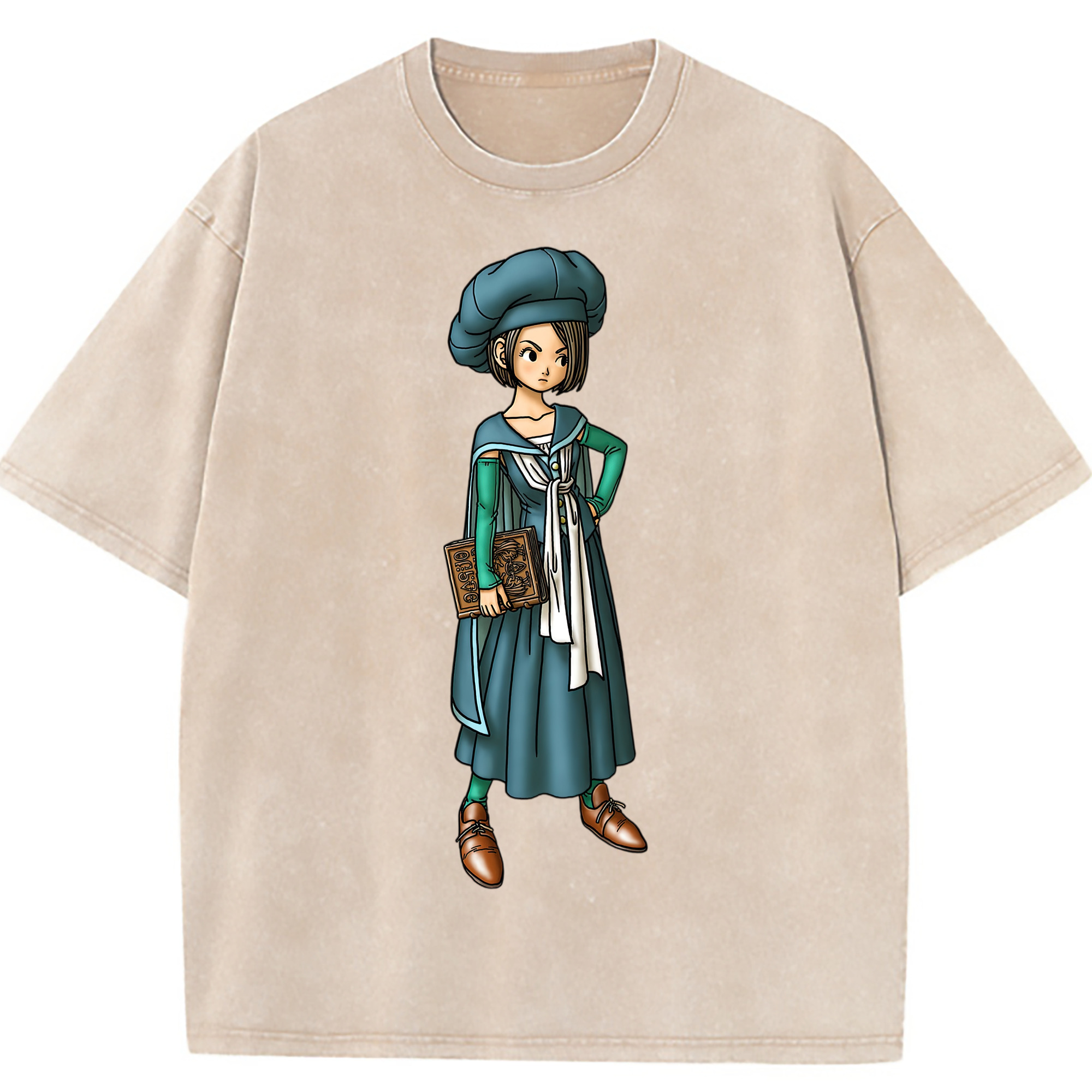 （画像用） ドラゴンクエスト Doragon Kuesuto Dragon Quest 綿100% ヴィンテージ風 半袖Tシャツ（フロントプリント）