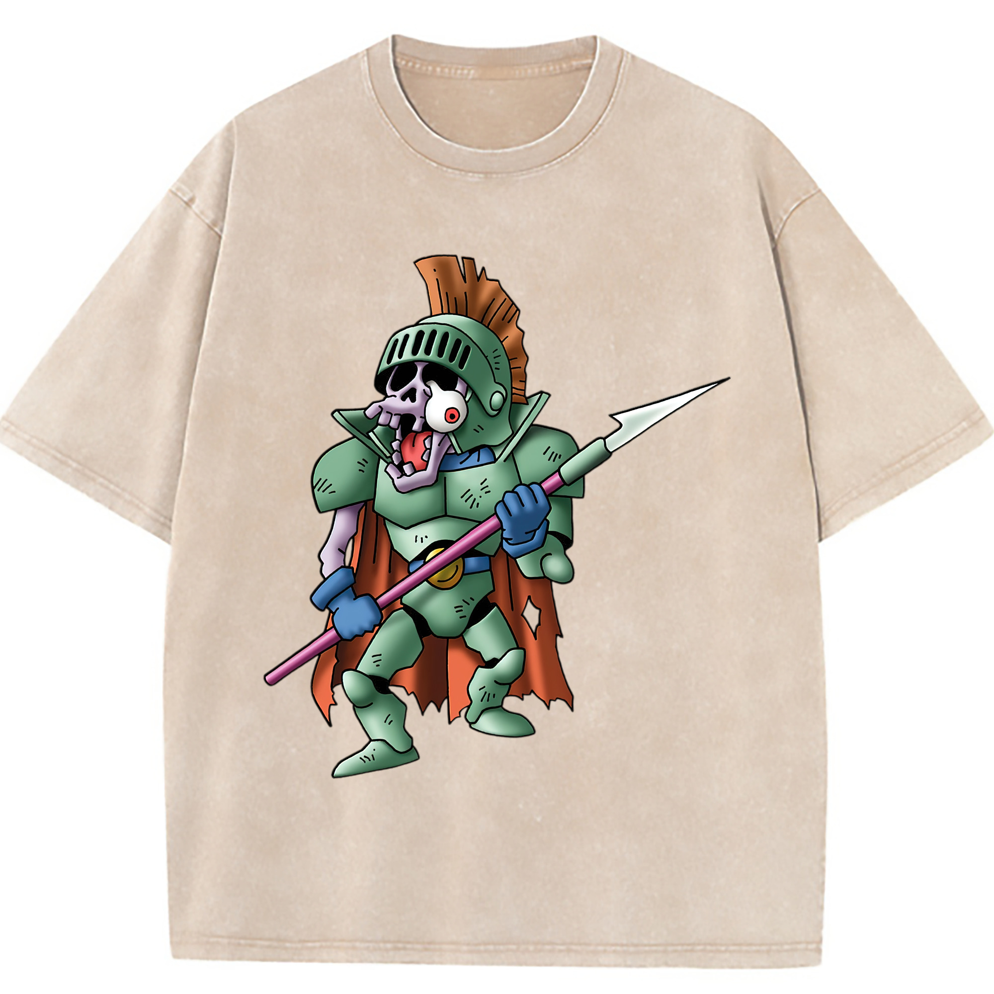 （画像用） ドラゴンクエスト Doragon Kuesuto Dragon Quest 綿100% ヴィンテージ風 半袖Tシャツ（フロントプリント）