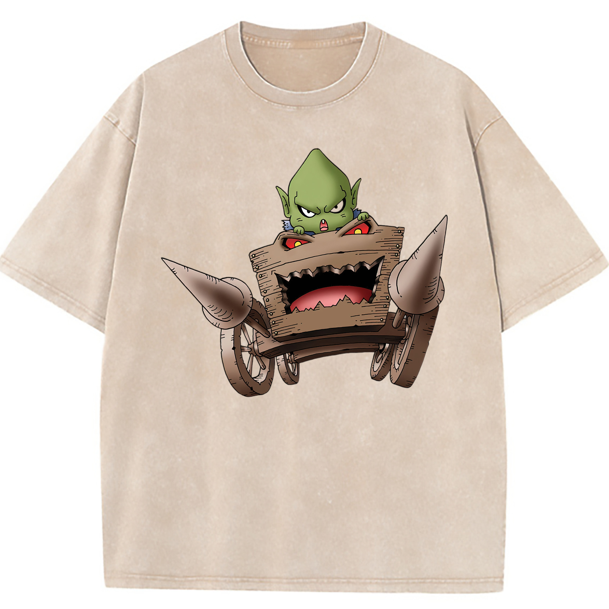 （画像用） ドラゴンクエスト Doragon Kuesuto Dragon Quest 綿100% ヴィンテージ風 半袖Tシャツ（フロントプリント）