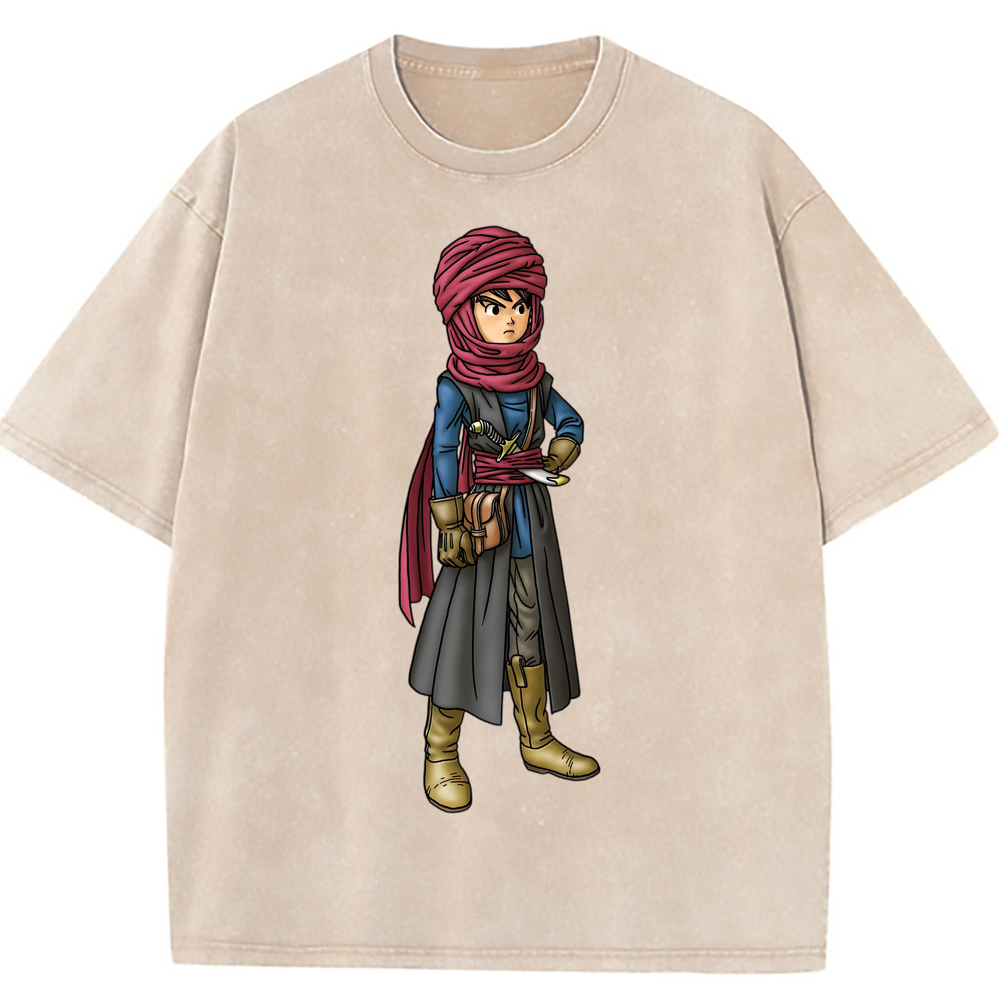 （画像用） ドラゴンクエスト Doragon Kuesuto Dragon Quest 綿100% ヴィンテージ風 半袖Tシャツ（フロントプリント）