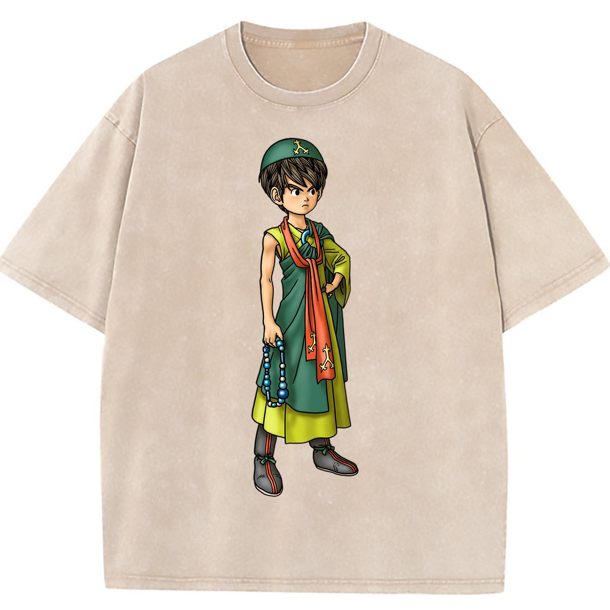 （画像用） ドラゴンクエスト Doragon Kuesuto Dragon Quest 綿100% ヴィンテージ風 半袖Tシャツ（フロントプリント）