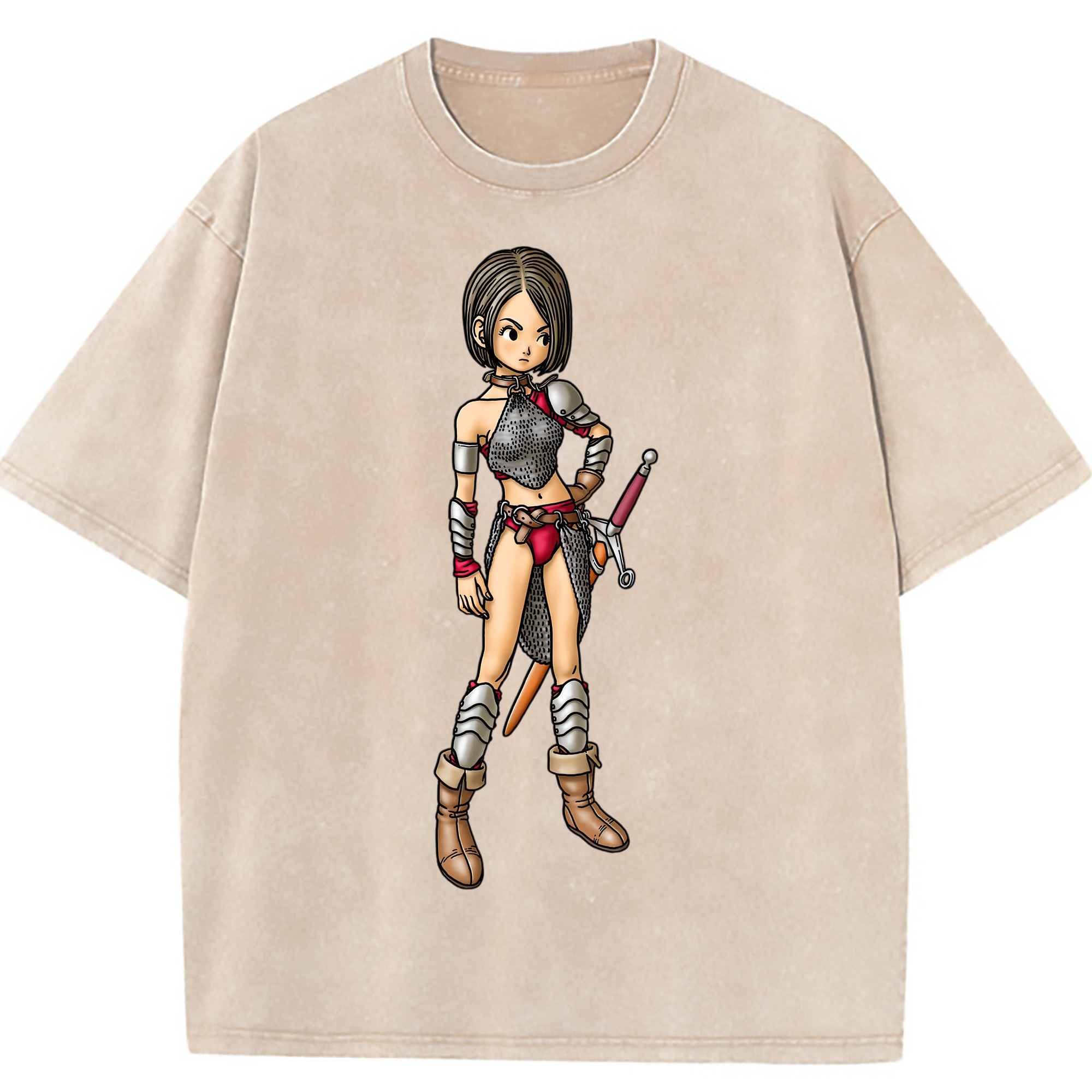 （画像用） ドラゴンクエスト Doragon Kuesuto Dragon Quest 綿100% ヴィンテージ風 半袖Tシャツ（フロントプリント）