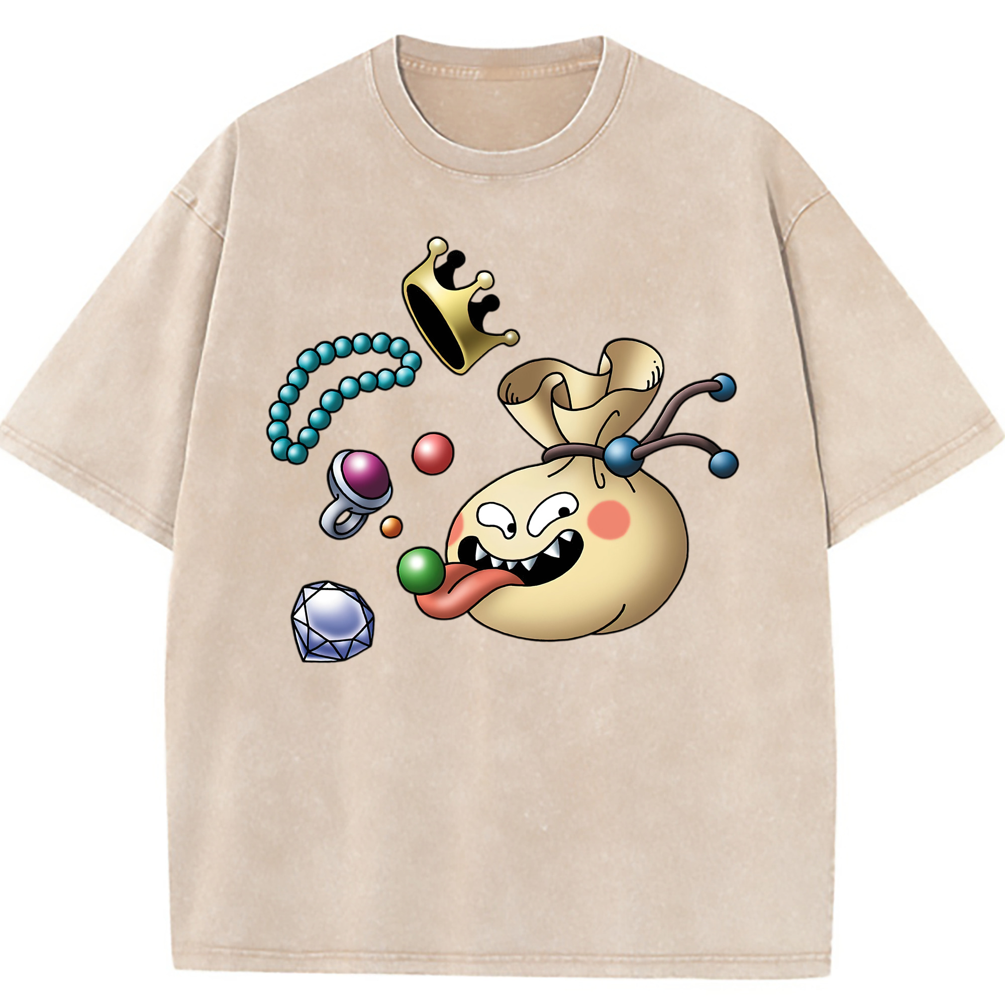 （画像用） ドラゴンクエスト Doragon Kuesuto Dragon Quest 綿100% ヴィンテージ風 半袖Tシャツ（フロントプリント）