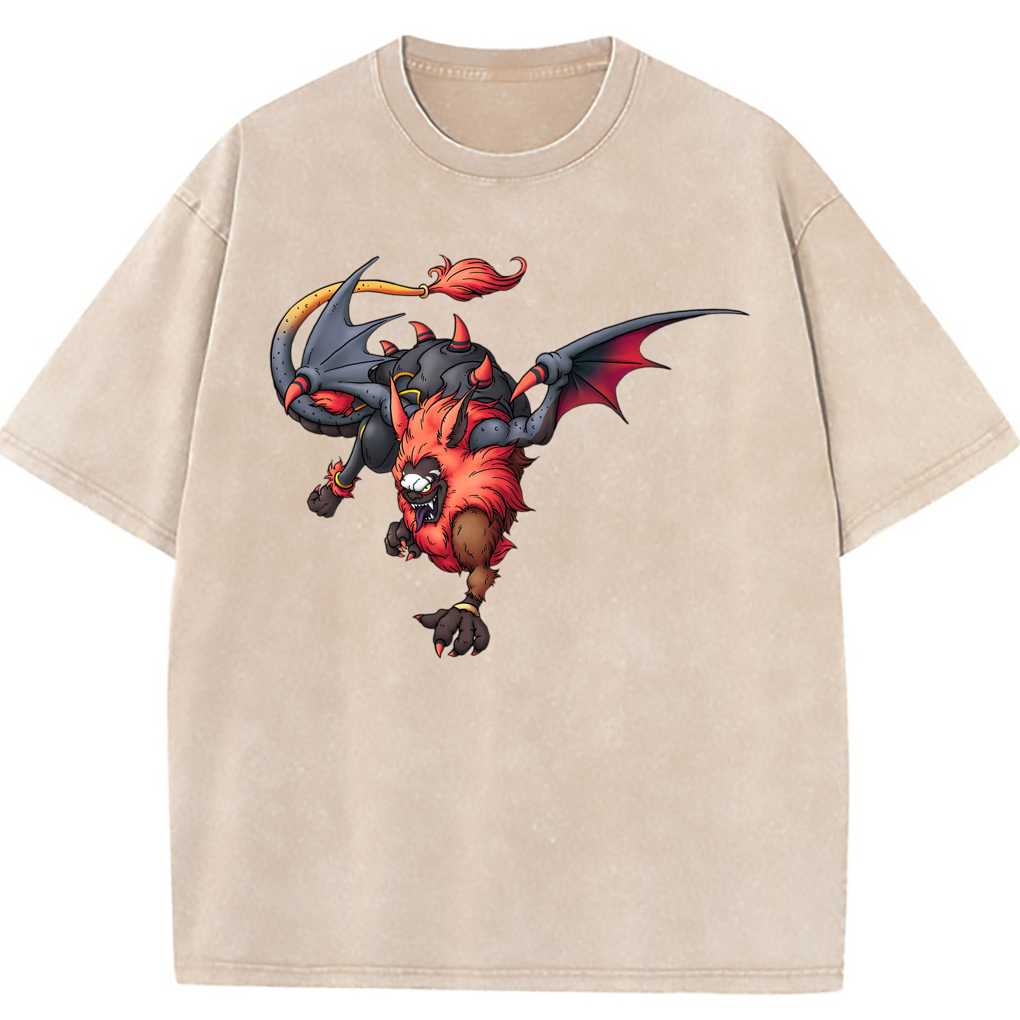 （画像用） ドラゴンクエスト Doragon Kuesuto Dragon Quest 綿100% ヴィンテージ風 半袖Tシャツ（フロントプリント）