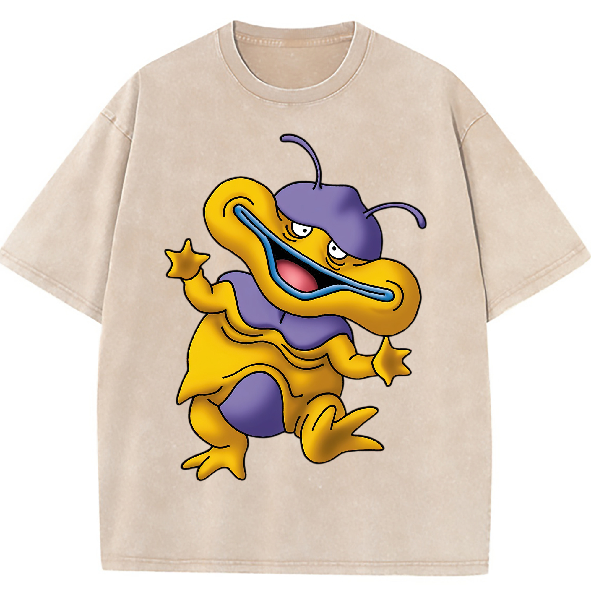 （画像用） ドラゴンクエスト Doragon Kuesuto Dragon Quest 綿100% ヴィンテージ風 半袖Tシャツ（フロントプリント）