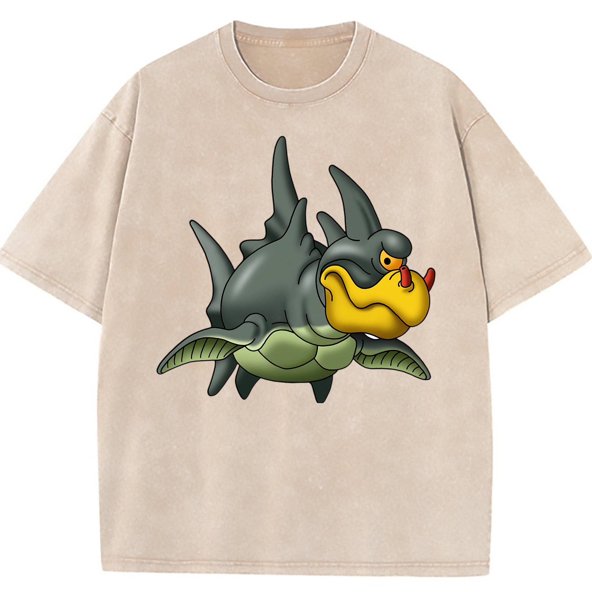 （画像用） ドラゴンクエスト Doragon Kuesuto Dragon Quest 綿100% ヴィンテージ風 半袖Tシャツ（フロントプリント）