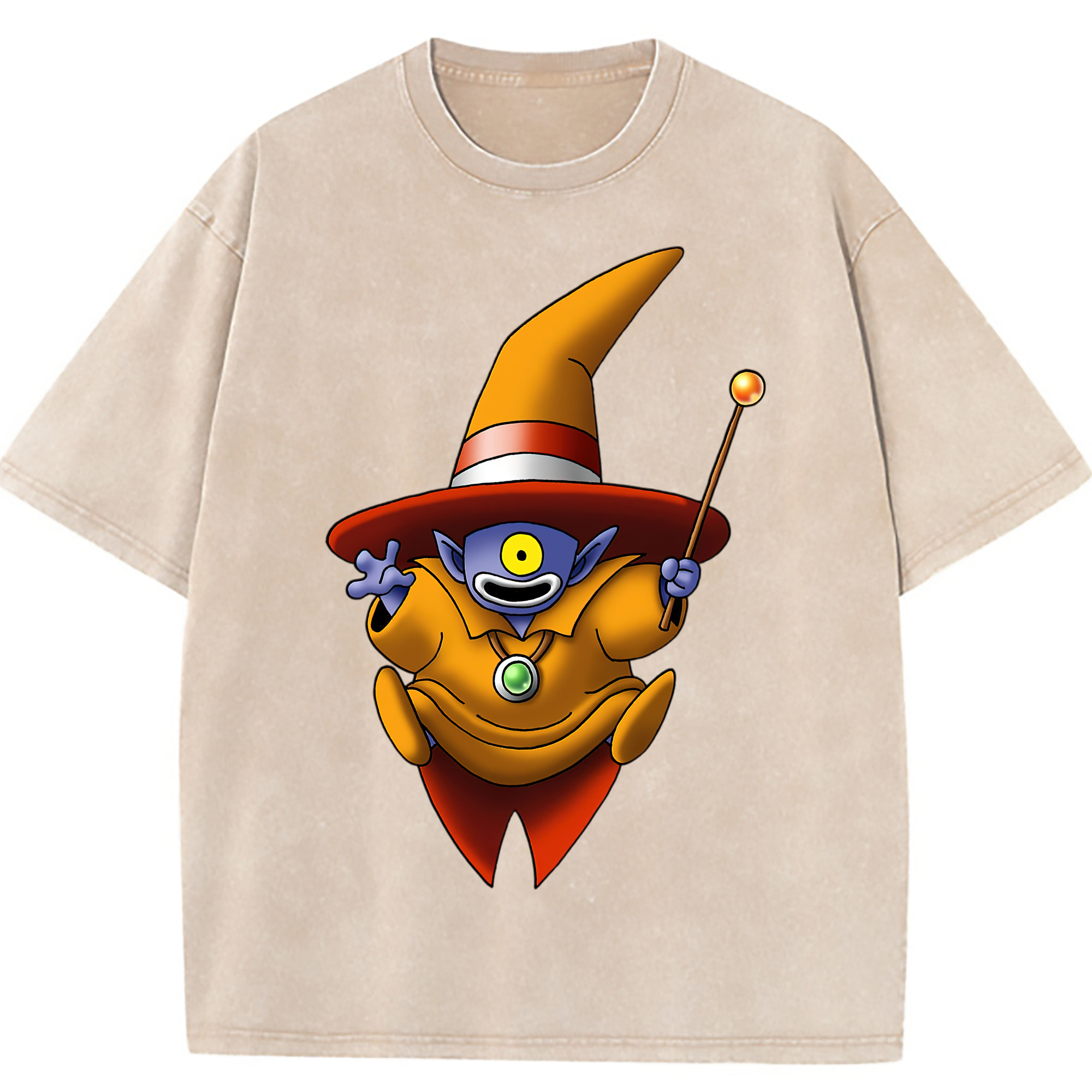（画像用） ドラゴンクエスト Doragon Kuesuto Dragon Quest 綿100% ヴィンテージ風 半袖Tシャツ（フロントプリント）