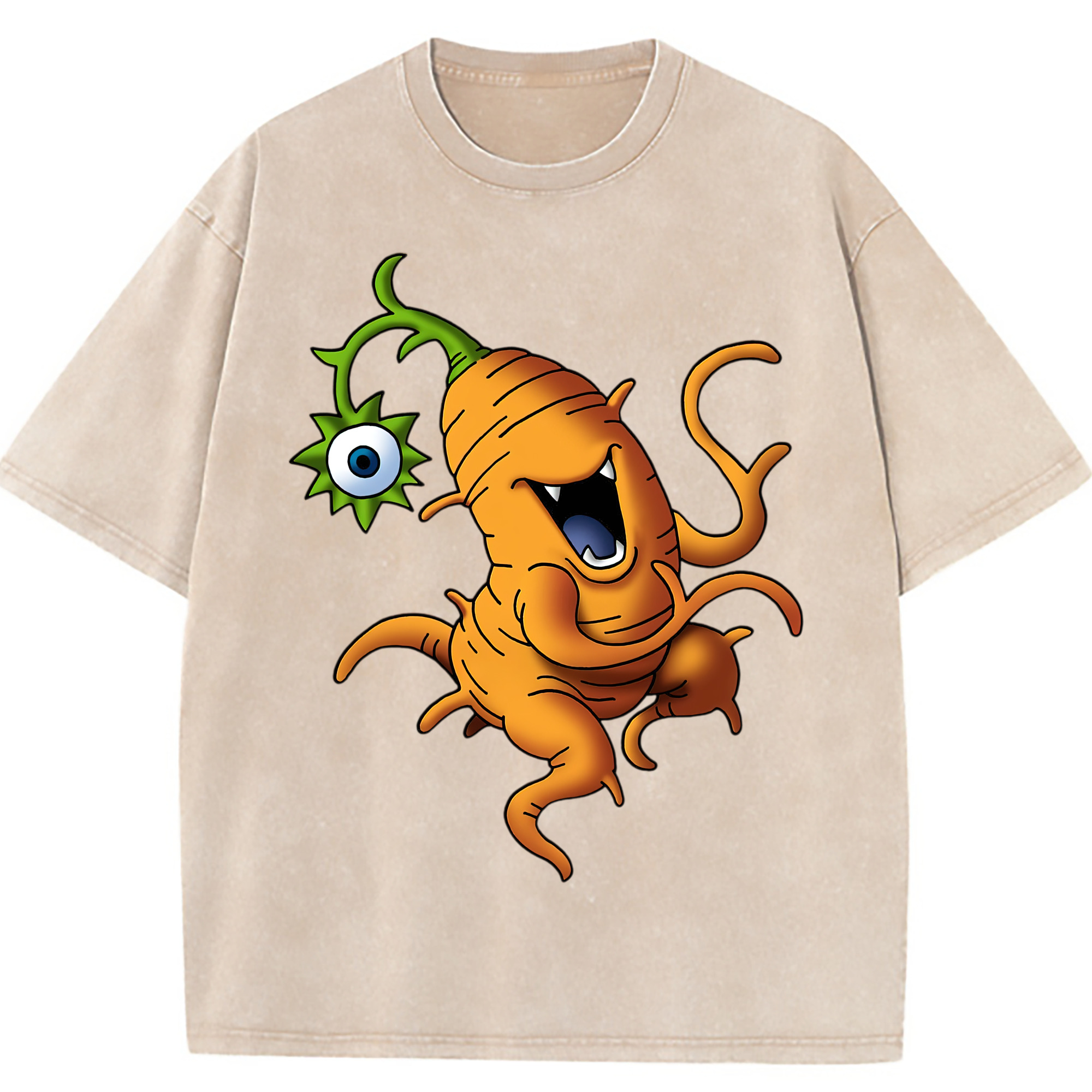 （画像用） ドラゴンクエスト Doragon Kuesuto Dragon Quest 綿100% ヴィンテージ風 半袖Tシャツ（フロントプリント）