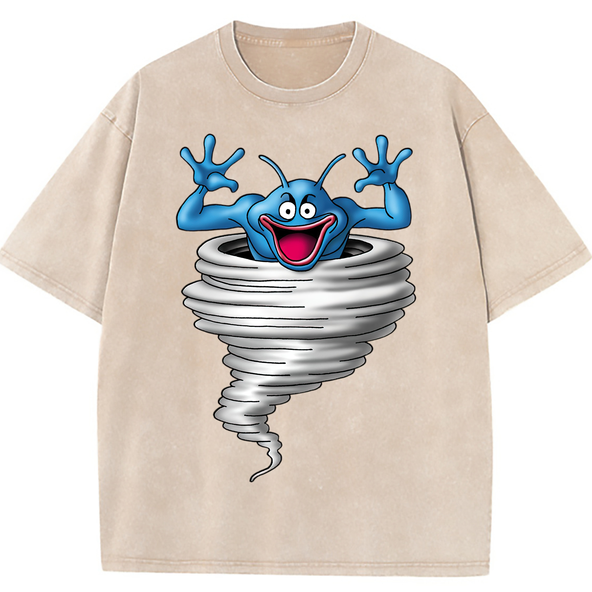 （画像用） ドラゴンクエスト Doragon Kuesuto Dragon Quest 綿100% ヴィンテージ風 半袖Tシャツ（フロントプリント）