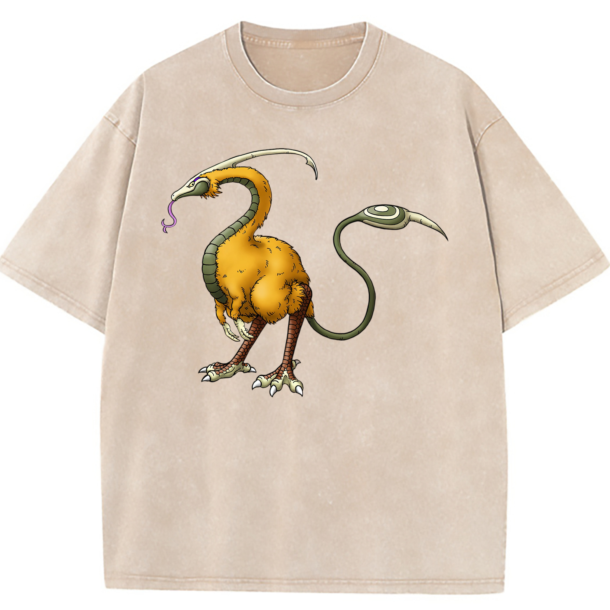 （画像用） ドラゴンクエスト Doragon Kuesuto Dragon Quest 綿100% ヴィンテージ風 半袖Tシャツ（フロントプリント）
