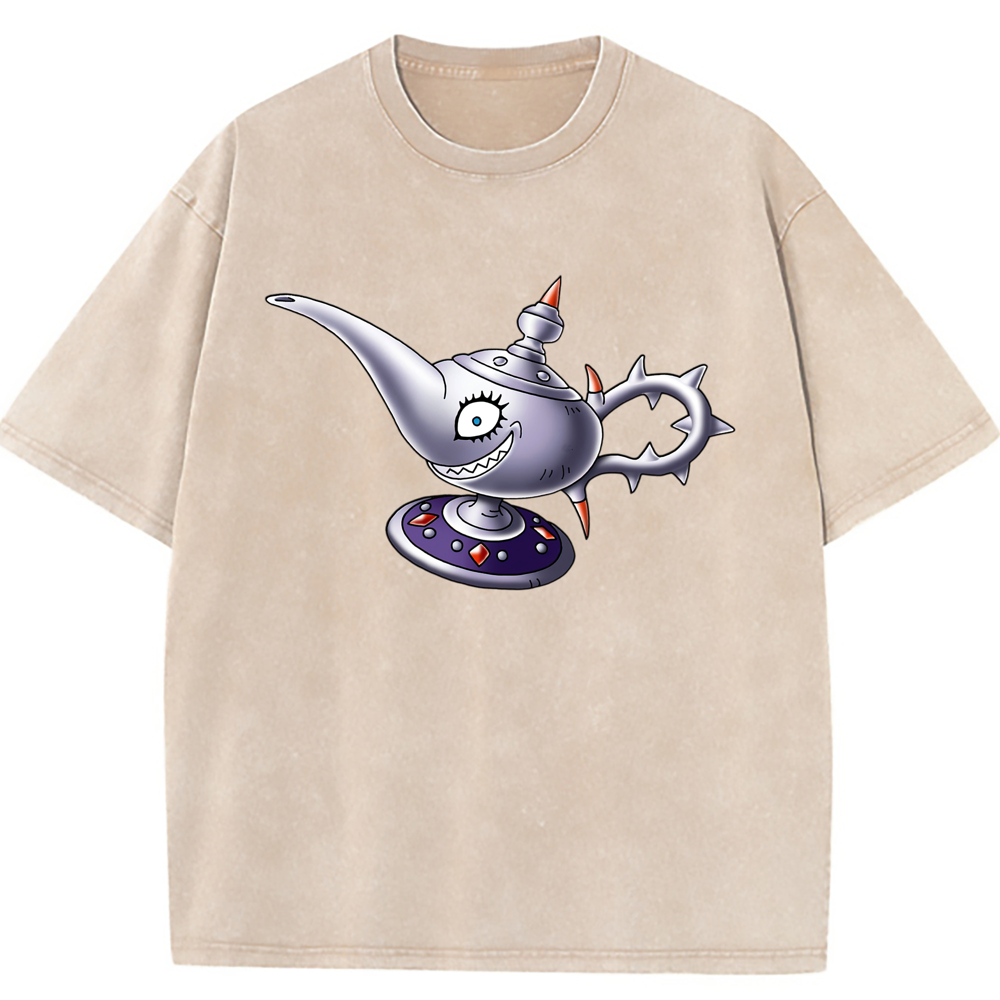 （画像用） ドラゴンクエスト Doragon Kuesuto Dragon Quest 綿100% ヴィンテージ風 半袖Tシャツ（フロントプリント）