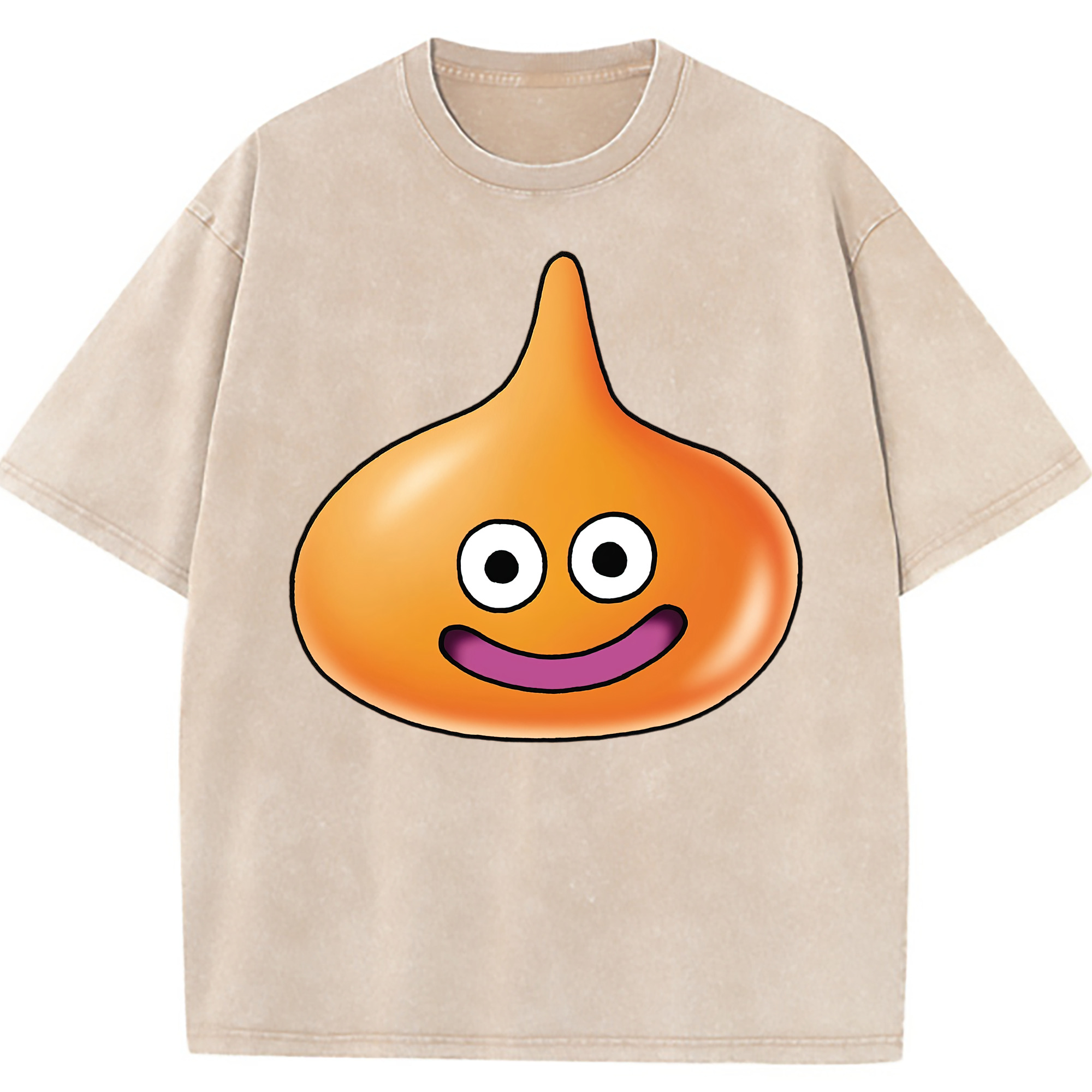 （画像用） ドラゴンクエスト Doragon Kuesuto Dragon Quest 綿100% ヴィンテージ風 半袖Tシャツ（フロントプリント）