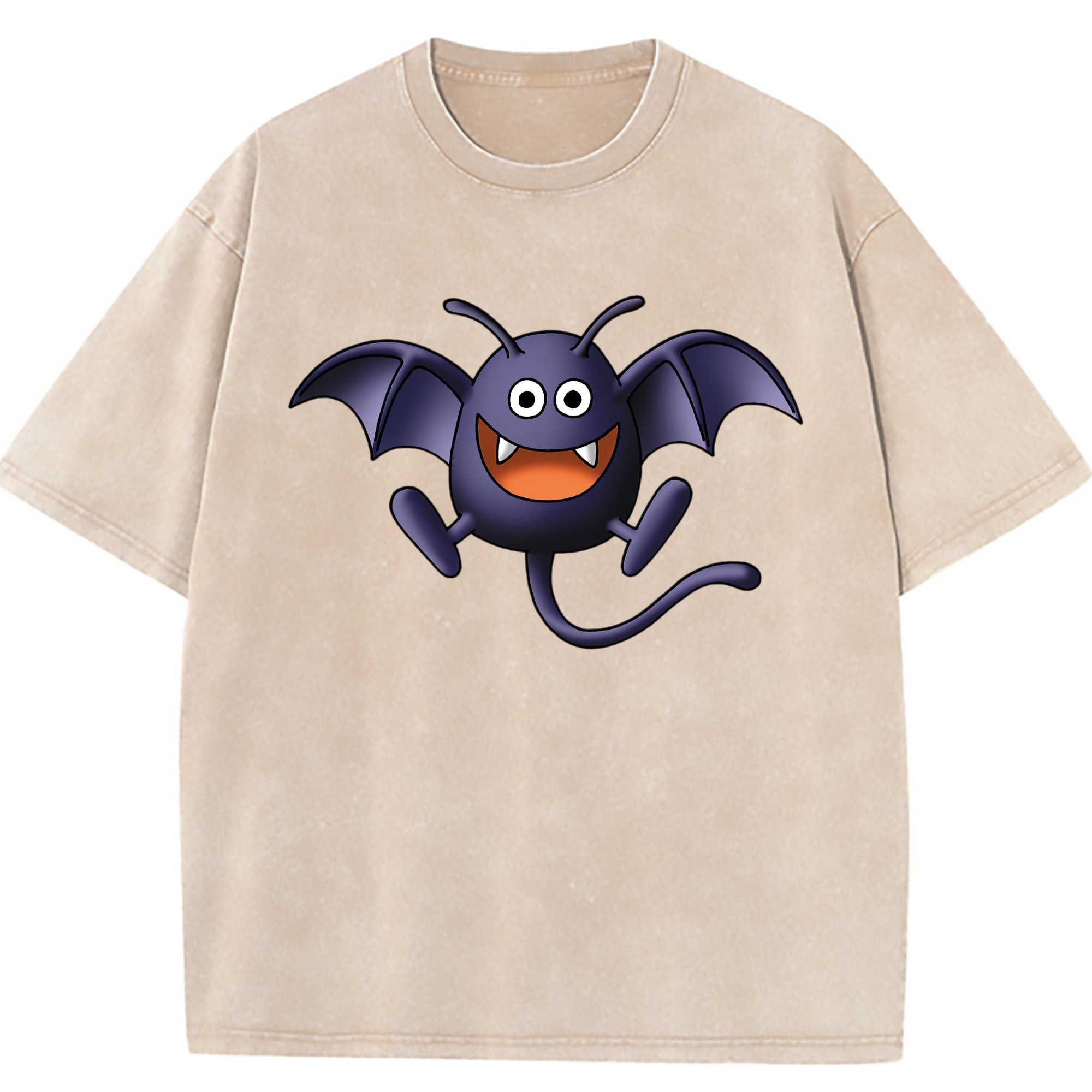 （画像用） ドラゴンクエスト Doragon Kuesuto Dragon Quest 綿100% ヴィンテージ風 半袖Tシャツ（フロントプリント）