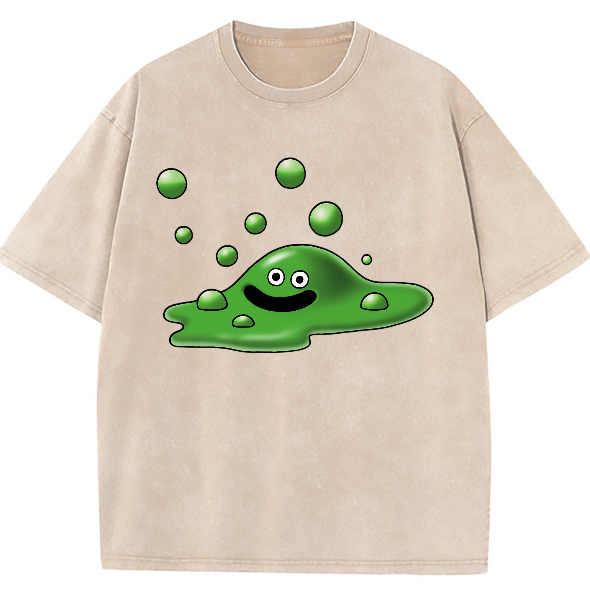 （画像用） ドラゴンクエスト Doragon Kuesuto Dragon Quest 綿100% ヴィンテージ風 半袖Tシャツ（フロントプリント）