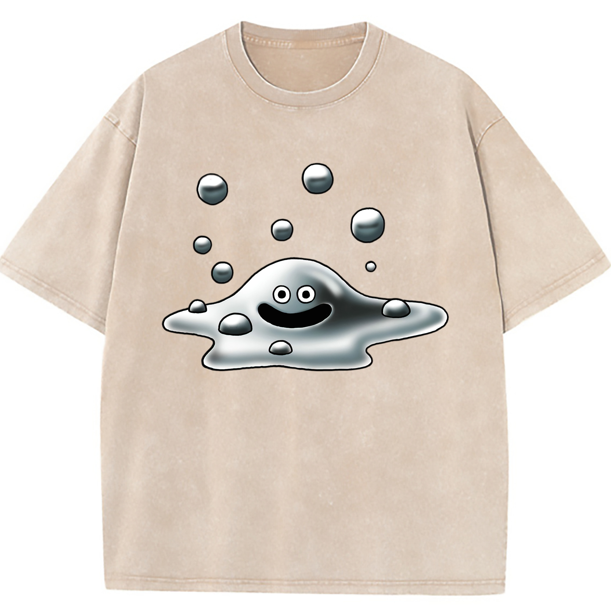 （画像用） ドラゴンクエスト Doragon Kuesuto Dragon Quest 綿100% ヴィンテージ風 半袖Tシャツ（フロントプリント）