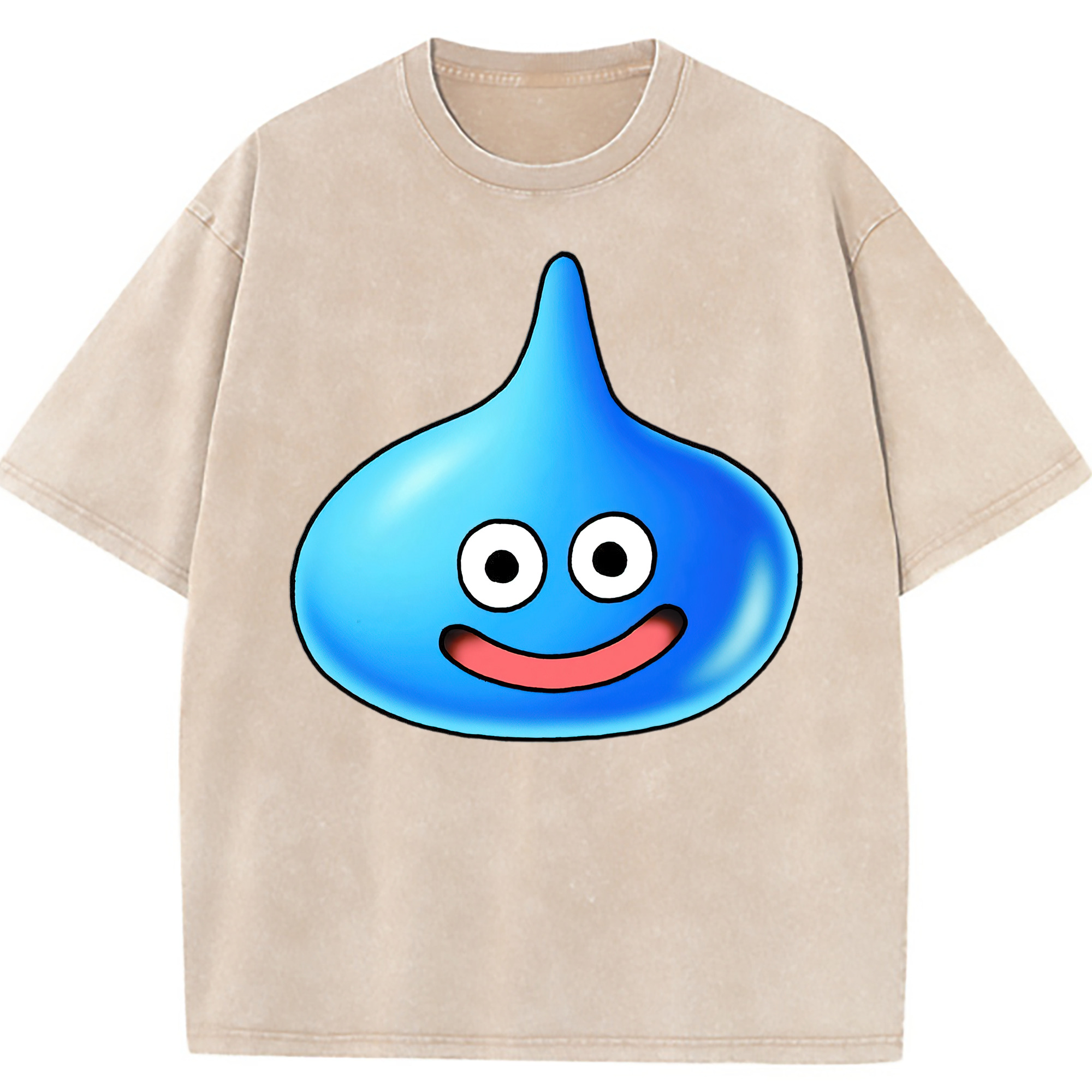 （画像用） ドラゴンクエスト Doragon Kuesuto Dragon Quest 綿100% ヴィンテージ風 半袖Tシャツ（フロントプリント）