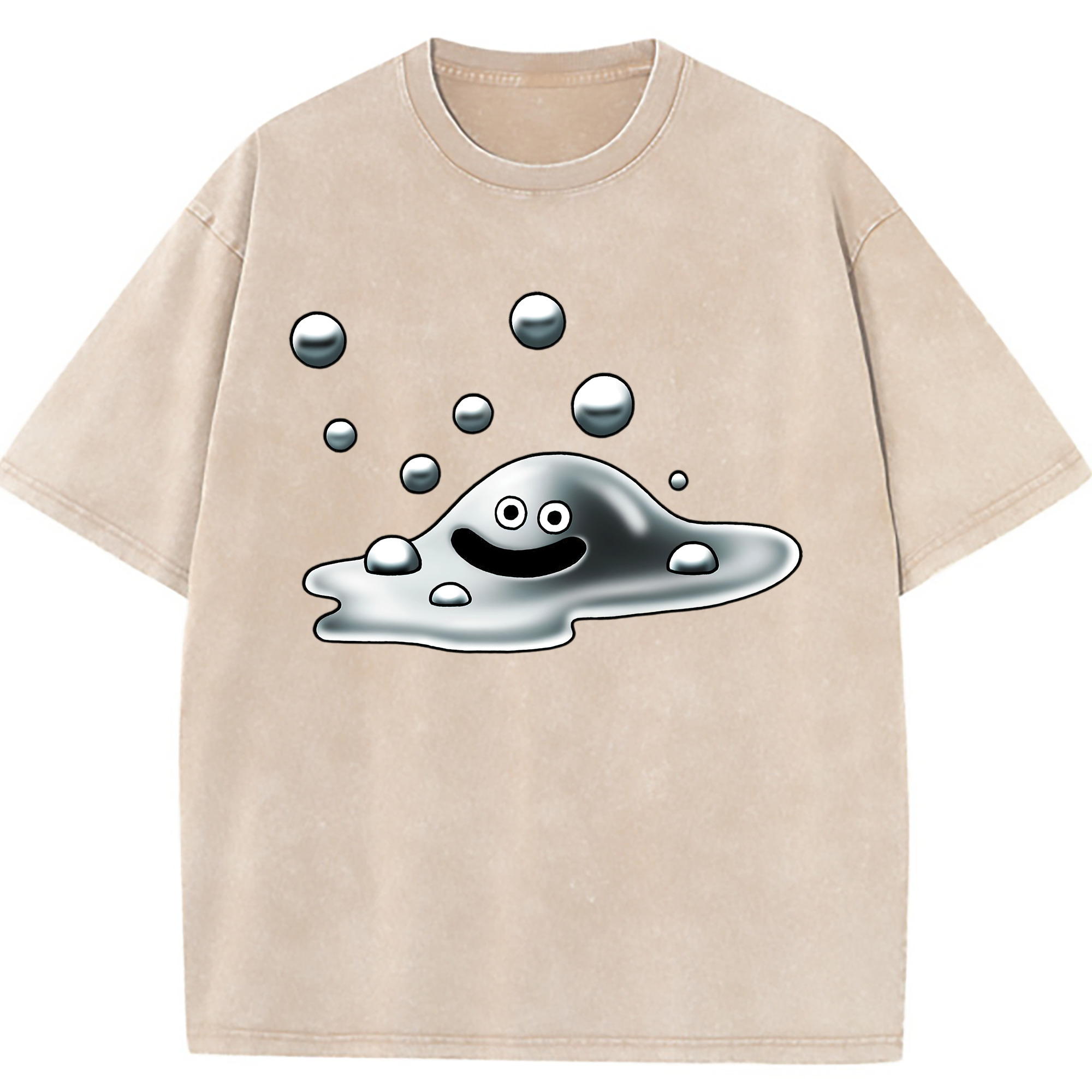 （画像用） ドラゴンクエスト Doragon Kuesuto Dragon Quest 綿100% ヴィンテージ風 半袖Tシャツ（フロントプリント）