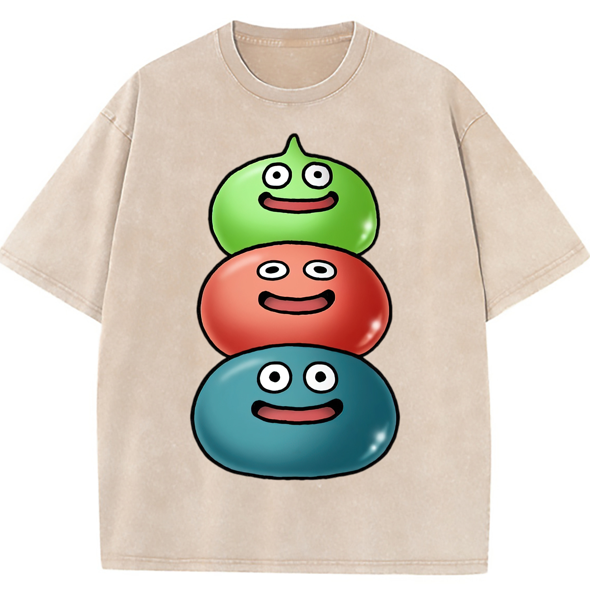 （画像用） ドラゴンクエスト Doragon Kuesuto Dragon Quest 綿100% ヴィンテージ風 半袖Tシャツ（フロントプリント）