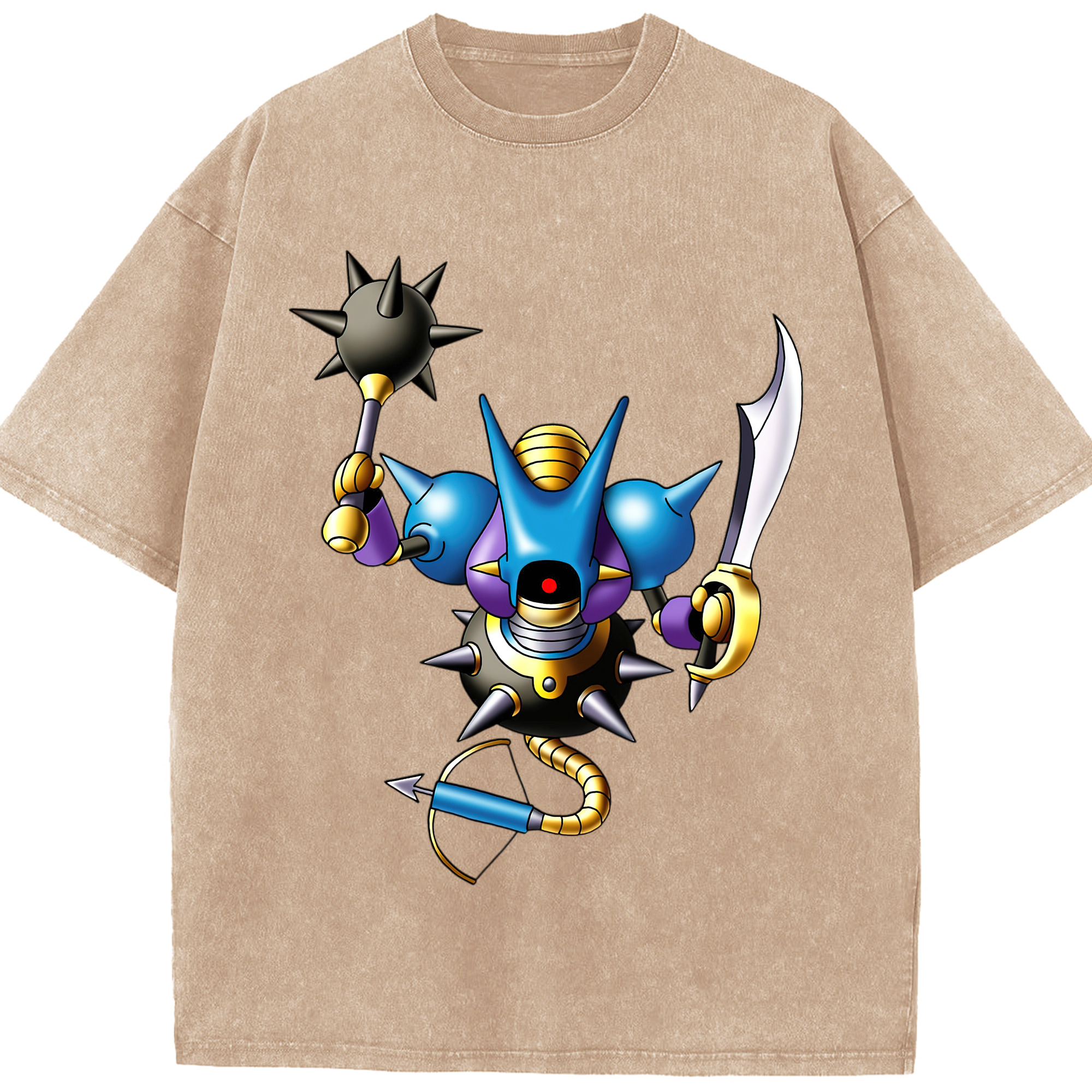 （画像用） ドラゴンクエスト Doragon Kuesuto Dragon Quest 綿100% ヴィンテージ風 半袖Tシャツ（フロントプリント）