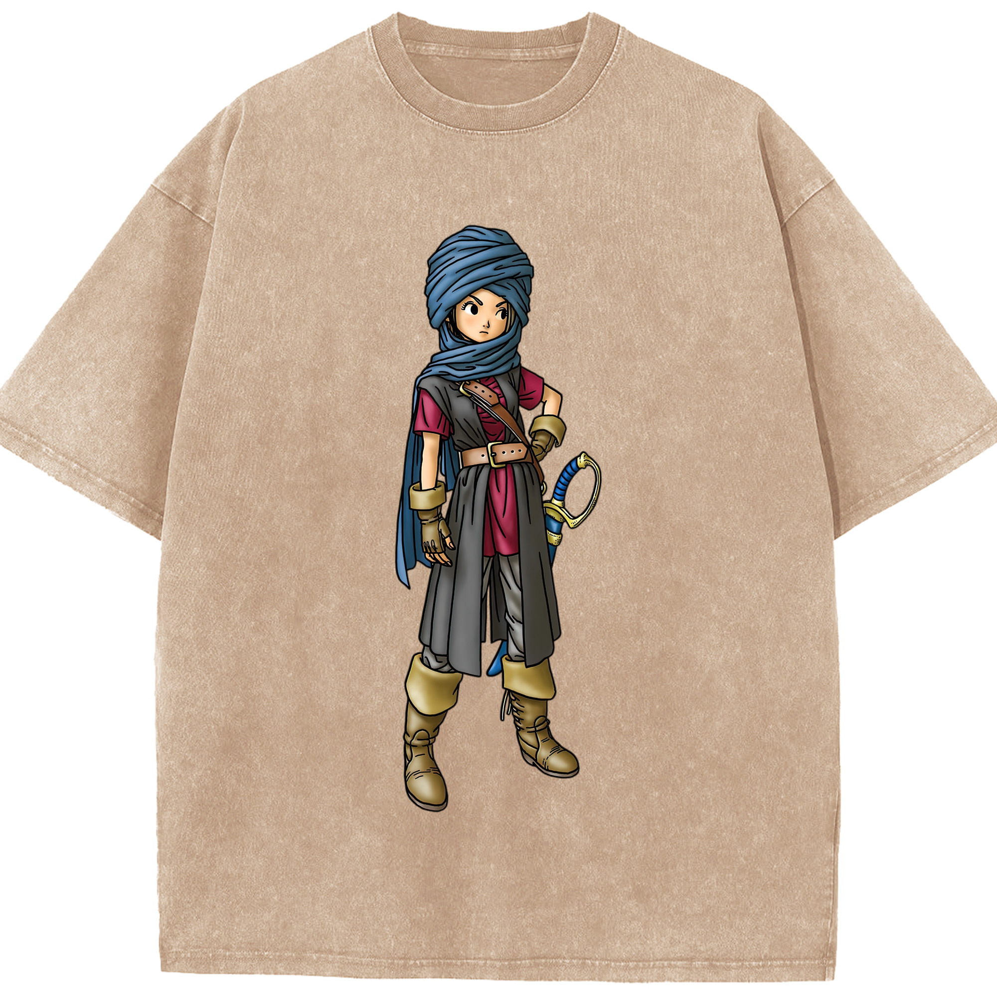 （画像用） ドラゴンクエスト Doragon Kuesuto Dragon Quest 綿100% ヴィンテージ風 半袖Tシャツ（フロントプリント）