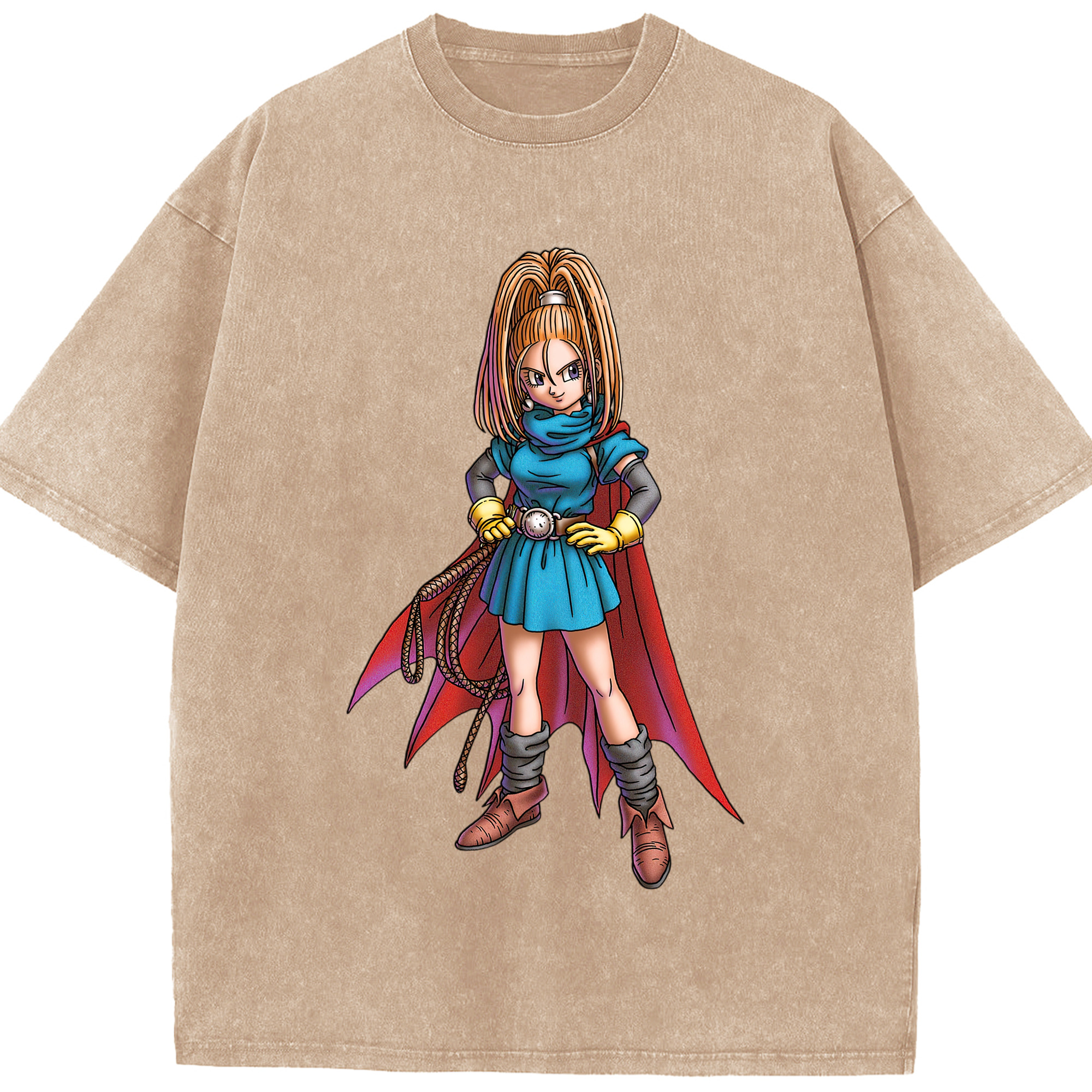 （画像用） ドラゴンクエスト Doragon Kuesuto Dragon Quest 綿100% ヴィンテージ風 半袖Tシャツ（フロントプリント）