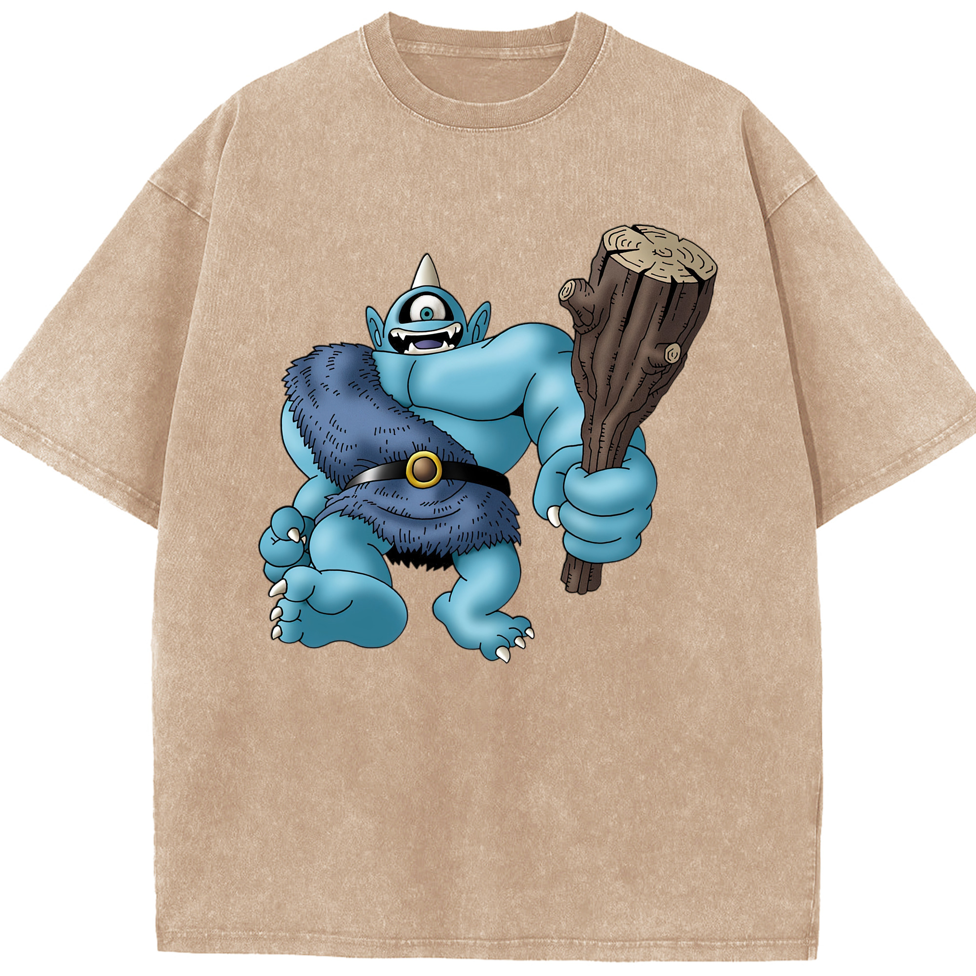 （画像用） ドラゴンクエスト Doragon Kuesuto Dragon Quest 綿100% ヴィンテージ風 半袖Tシャツ（フロントプリント）