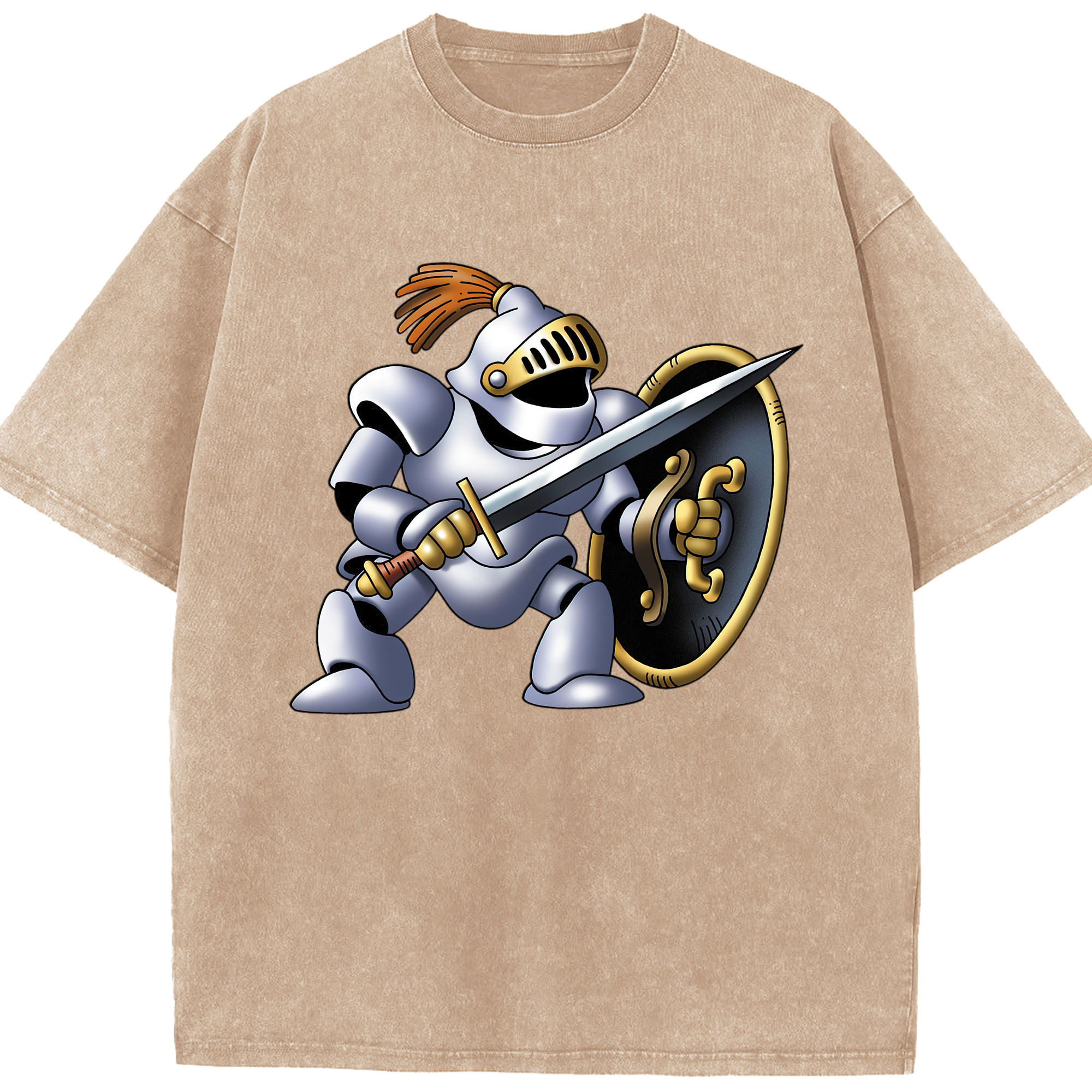 （画像用） ドラゴンクエスト Doragon Kuesuto Dragon Quest 綿100% ヴィンテージ風 半袖Tシャツ（フロントプリント）
