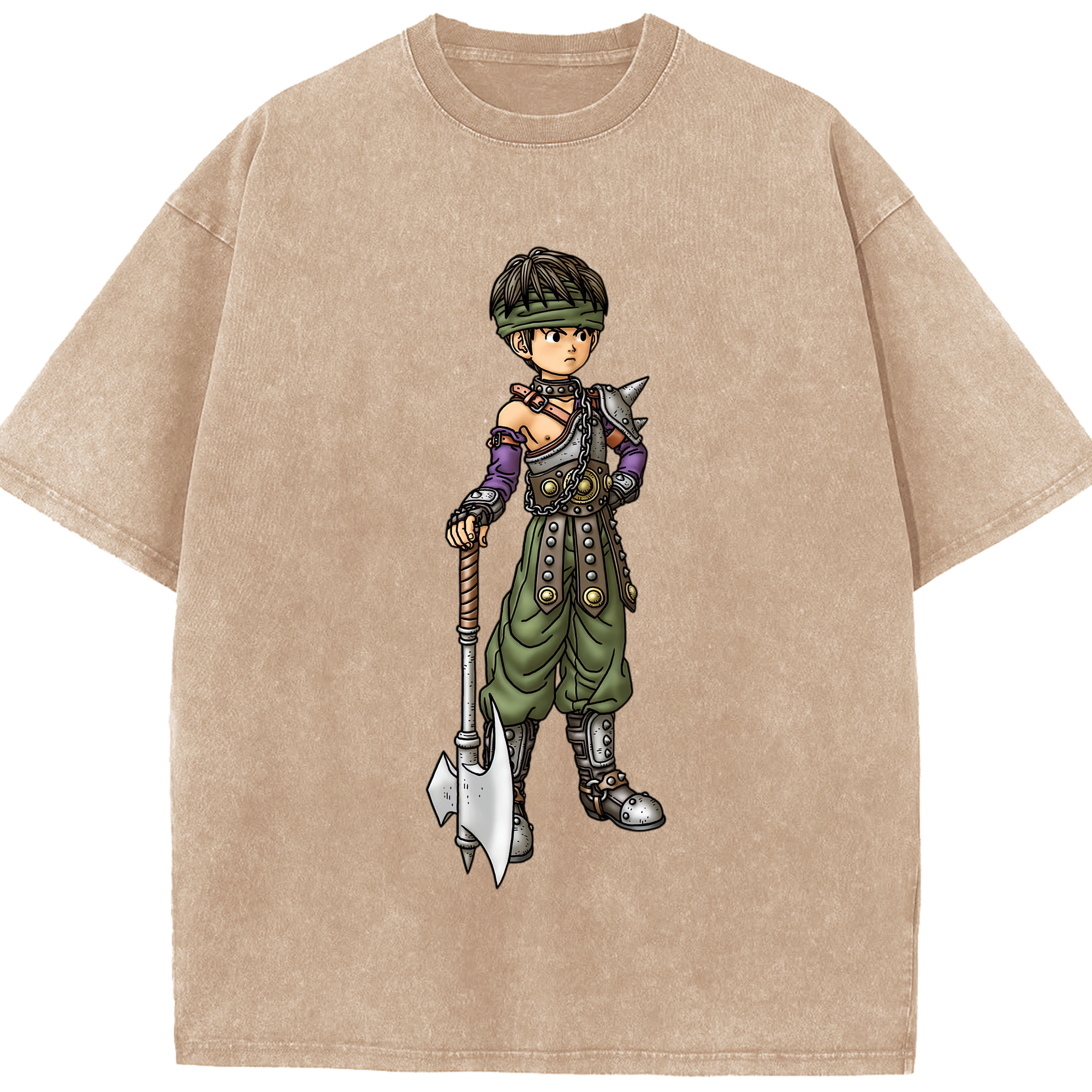 （画像用） ドラゴンクエスト Doragon Kuesuto Dragon Quest 綿100% ヴィンテージ風 半袖Tシャツ（フロントプリント）