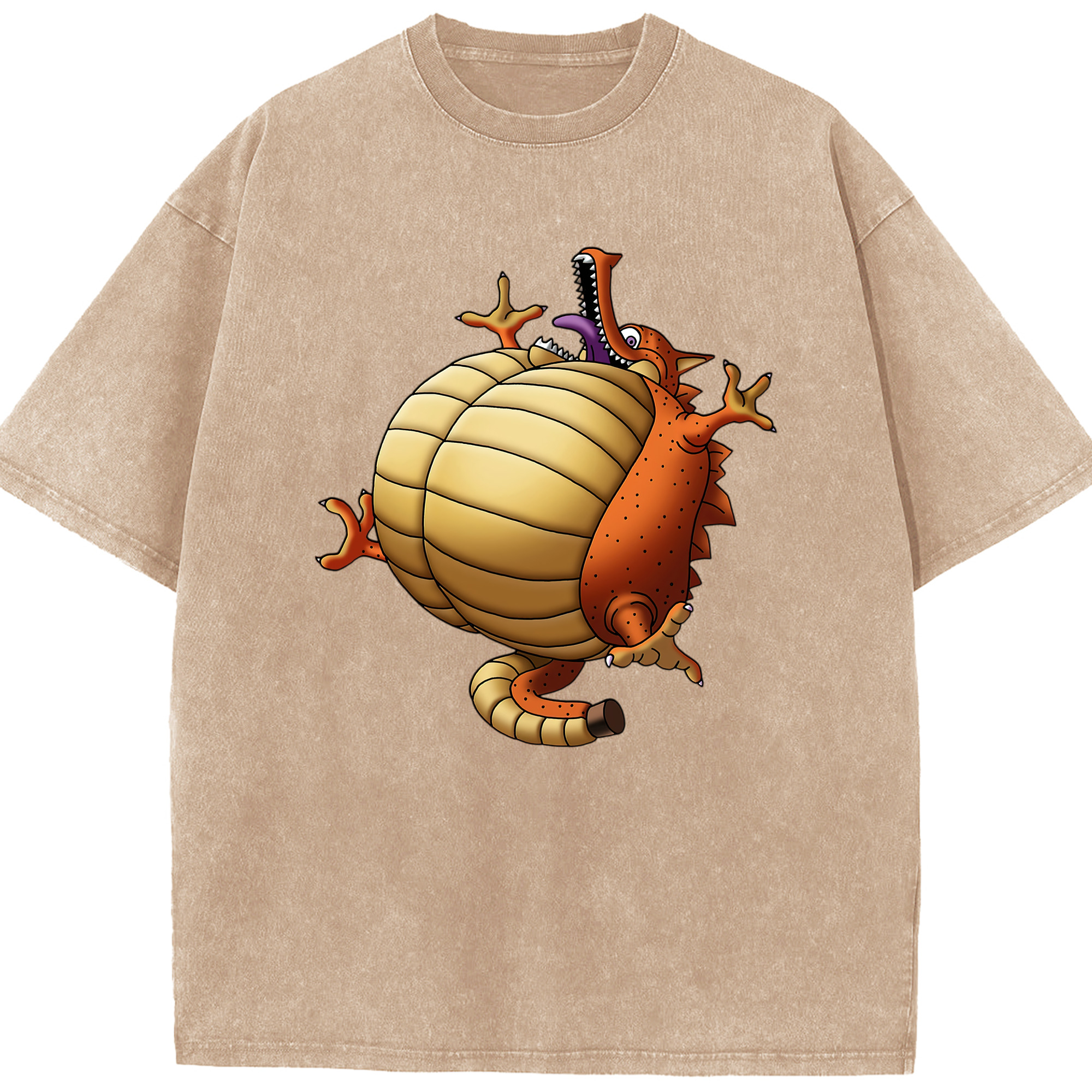 （画像用） ドラゴンクエスト Doragon Kuesuto Dragon Quest 綿100% ヴィンテージ風 半袖Tシャツ（フロントプリント）
