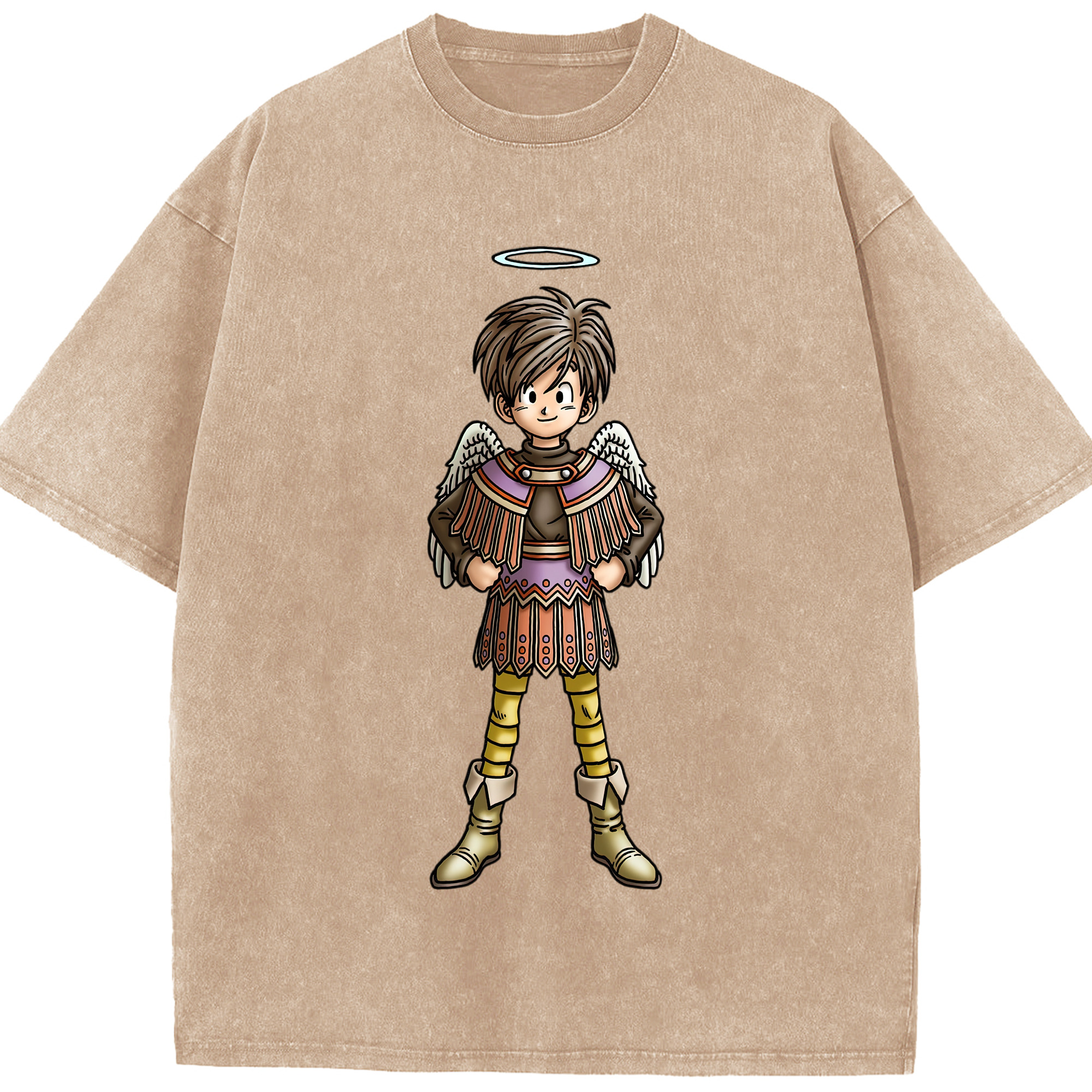 （画像用） ドラゴンクエスト Doragon Kuesuto Dragon Quest 綿100% ヴィンテージ風 半袖Tシャツ（フロントプリント）