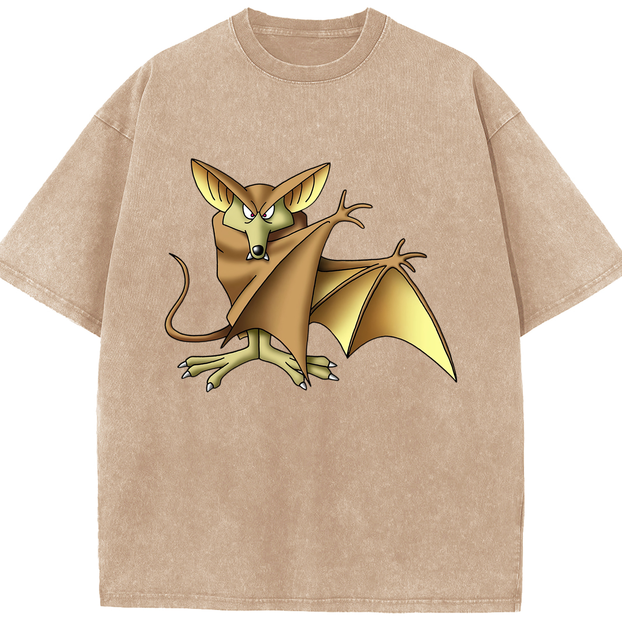 （画像用） ドラゴンクエスト Doragon Kuesuto Dragon Quest 綿100% ヴィンテージ風 半袖Tシャツ（フロントプリント）