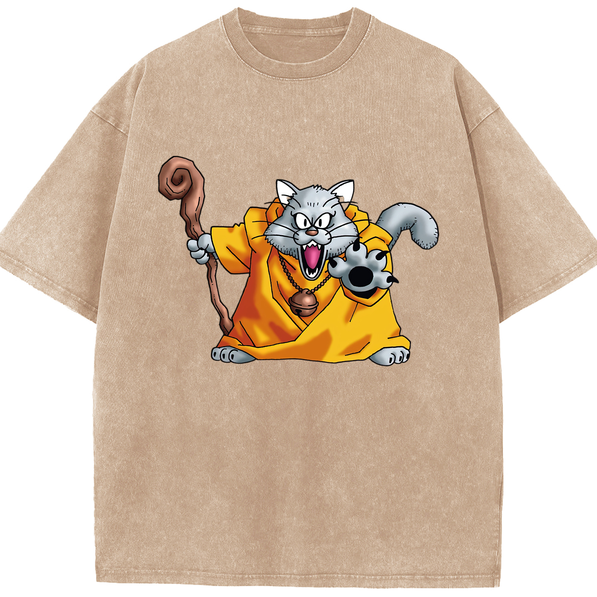 （画像用） ドラゴンクエスト Doragon Kuesuto Dragon Quest 綿100% ヴィンテージ風 半袖Tシャツ（フロントプリント）