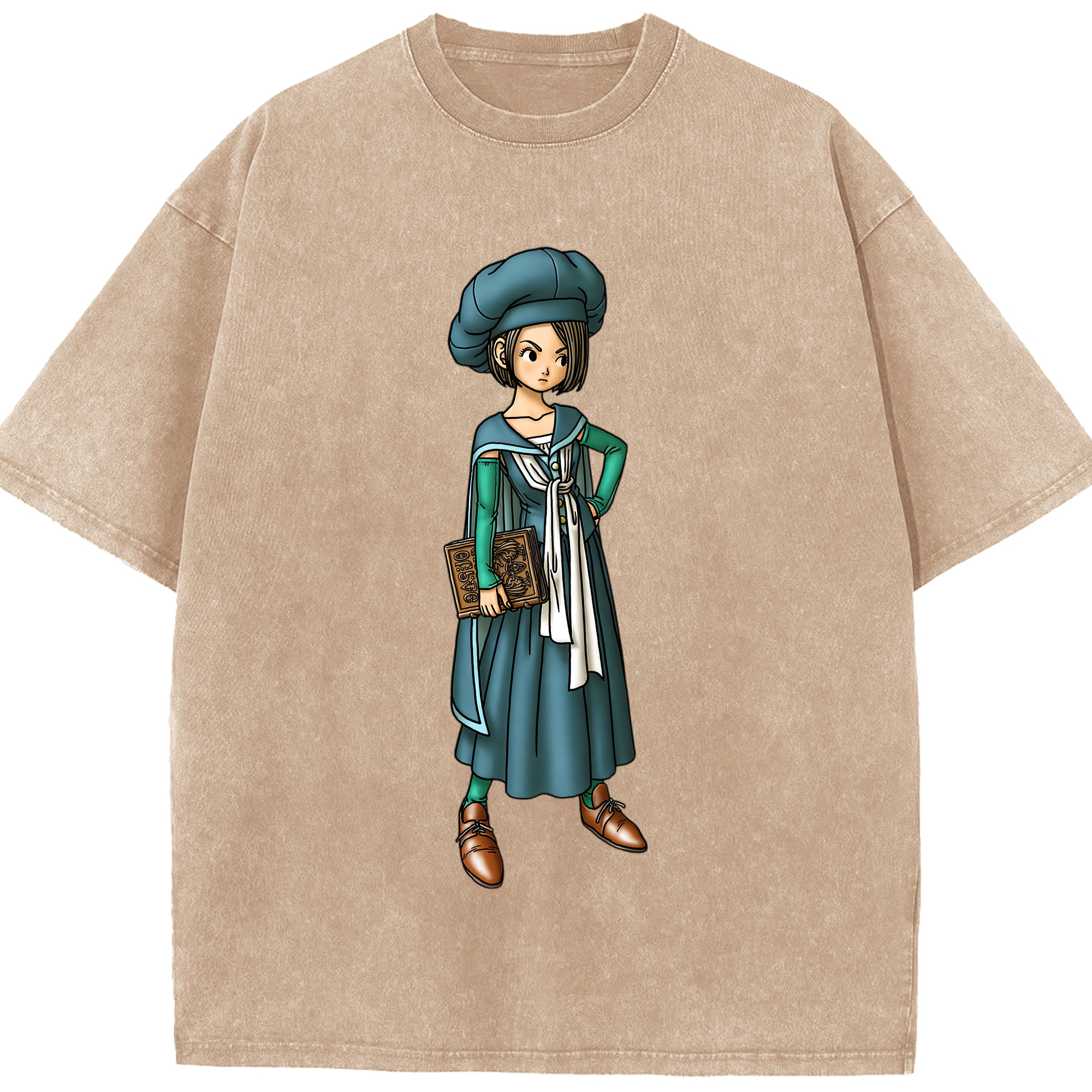 （画像用） ドラゴンクエスト Doragon Kuesuto Dragon Quest 綿100% ヴィンテージ風 半袖Tシャツ（フロントプリント）