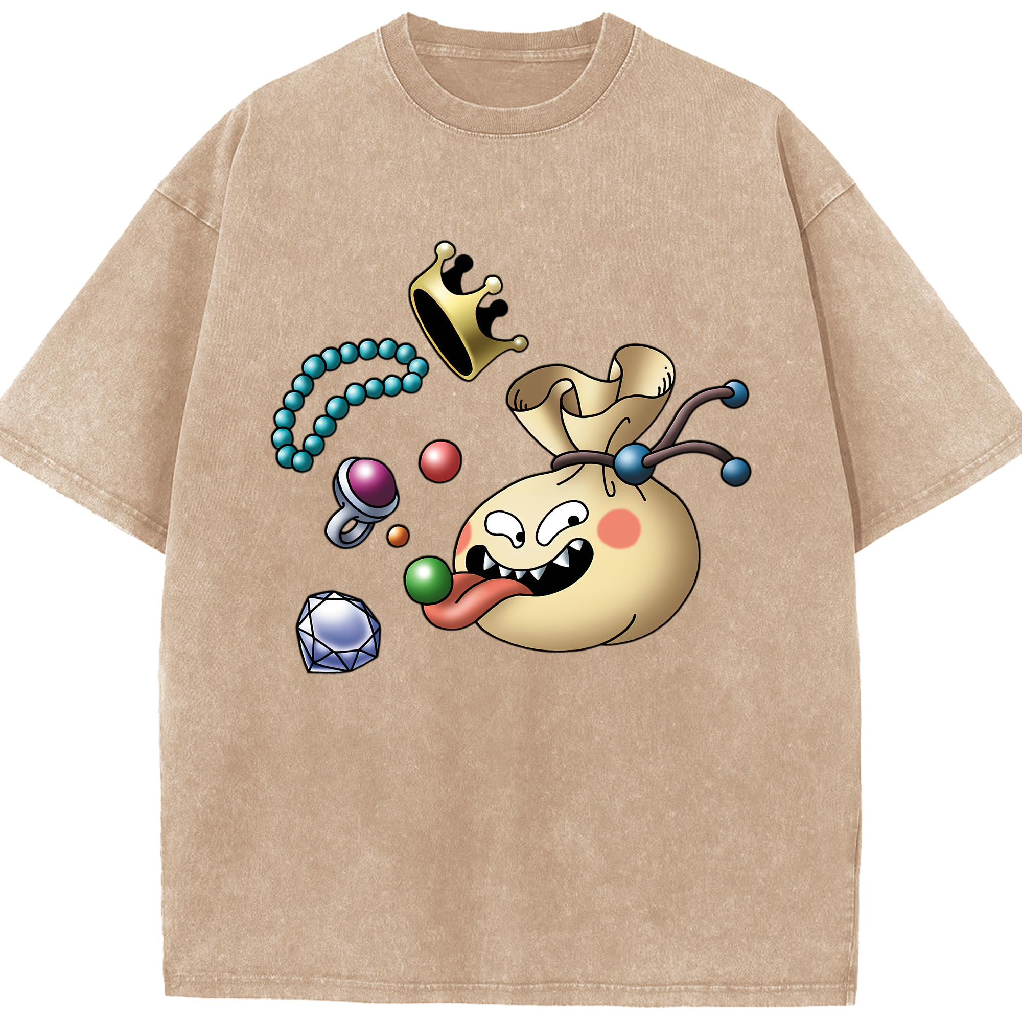 （画像用） ドラゴンクエスト Doragon Kuesuto Dragon Quest 綿100% ヴィンテージ風 半袖Tシャツ（フロントプリント）