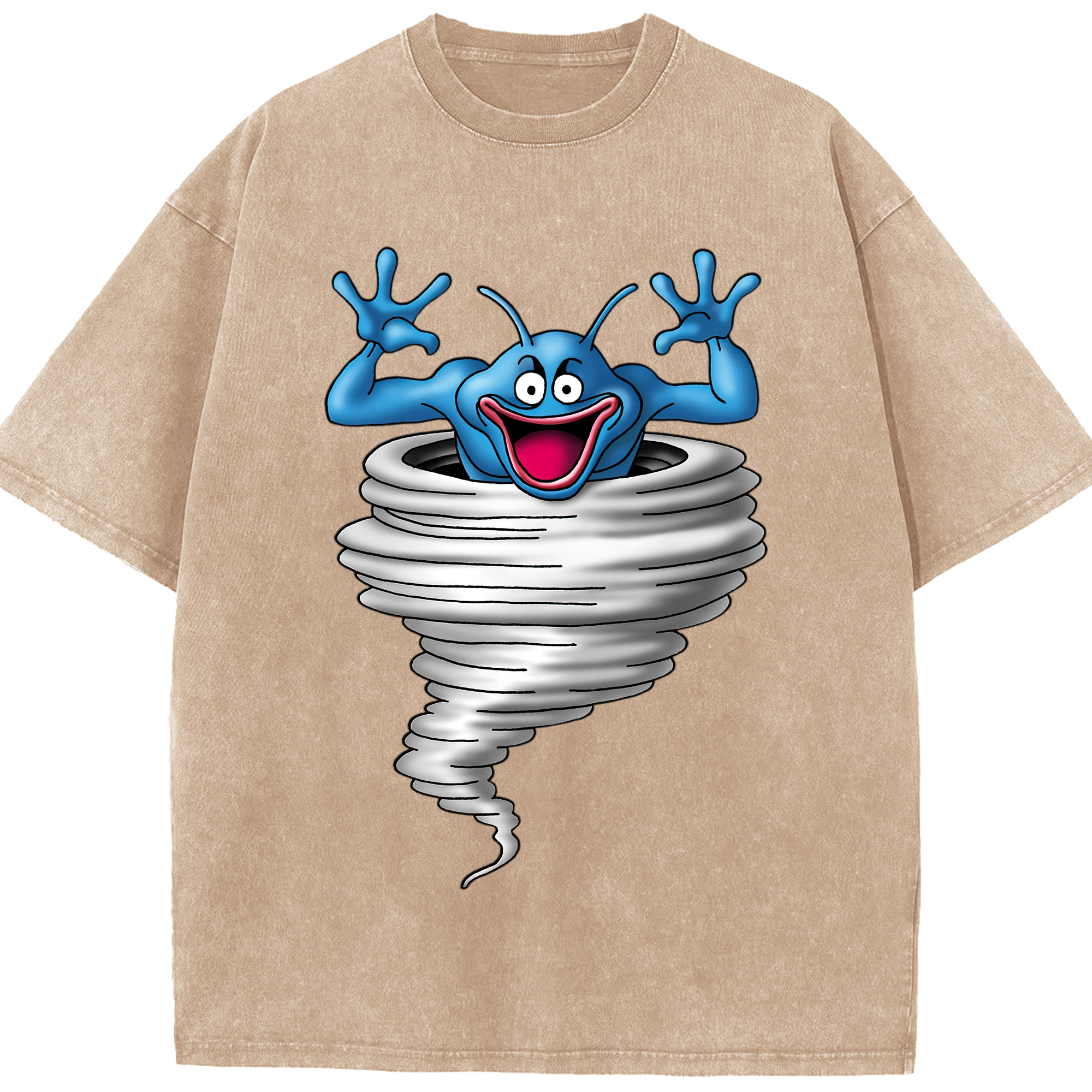 （画像用） ドラゴンクエスト Doragon Kuesuto Dragon Quest 綿100% ヴィンテージ風 半袖Tシャツ（フロントプリント）