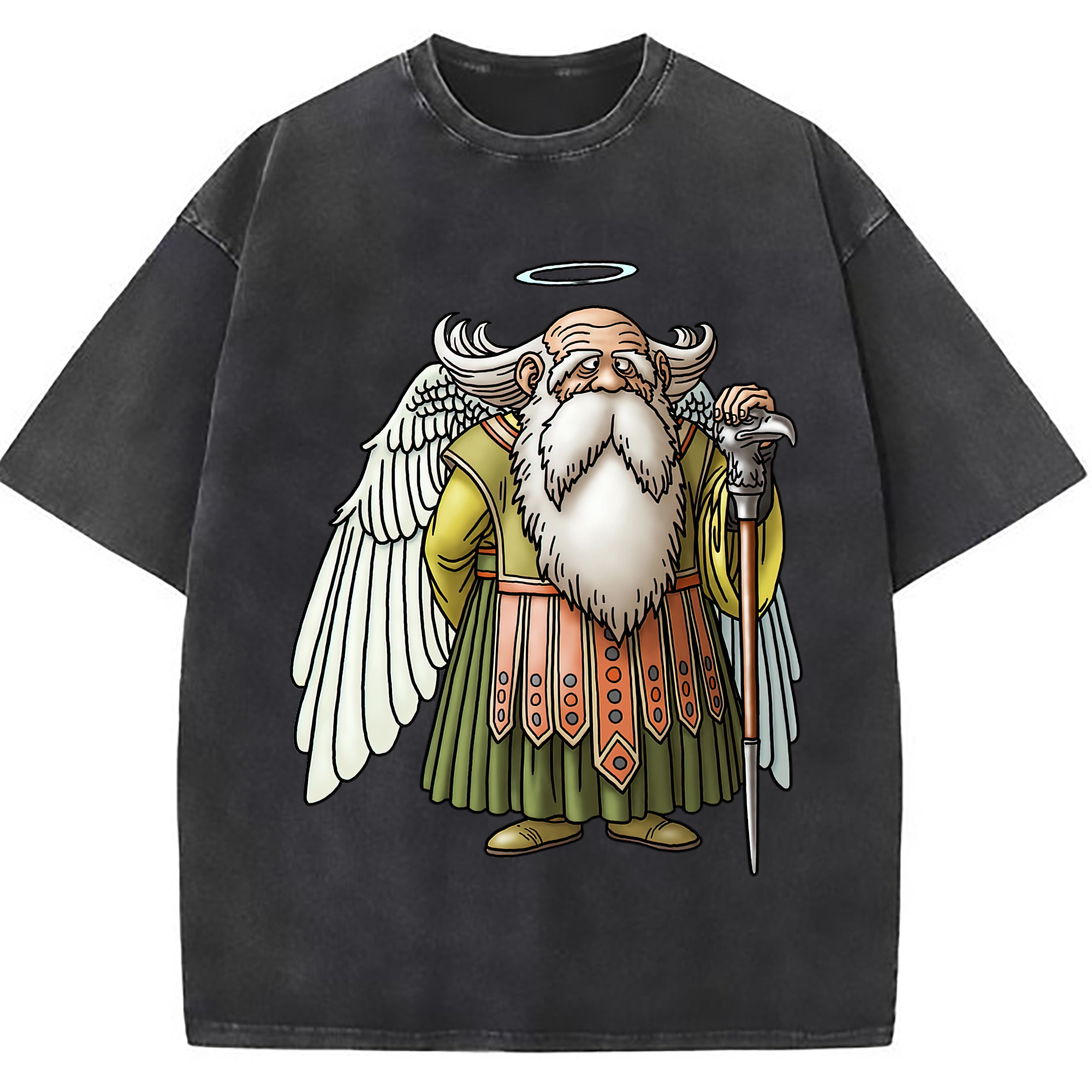 （画像用） ドラゴンクエスト Doragon Kuesuto Dragon Quest 綿100% ヴィンテージ風 半袖Tシャツ（フロントプリント）