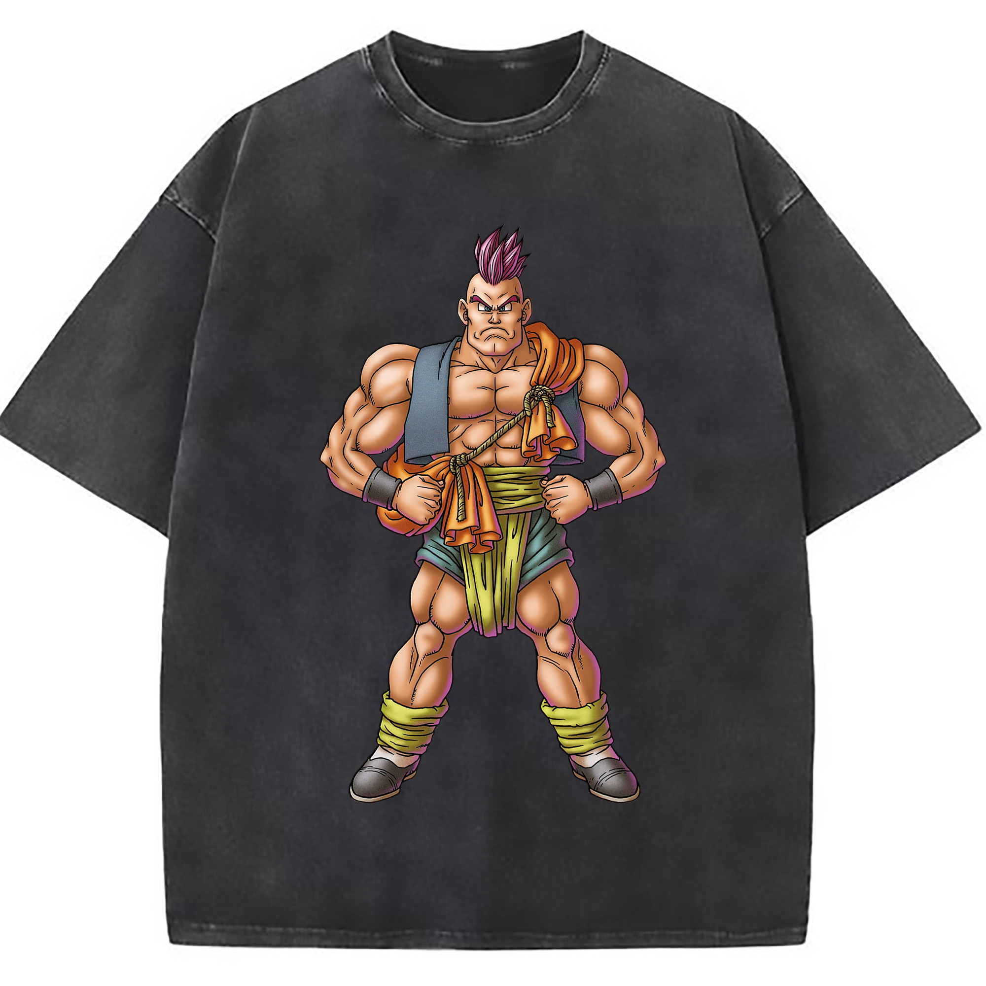 （画像用） ドラゴンクエスト Doragon Kuesuto Dragon Quest 綿100% ヴィンテージ風 半袖Tシャツ（フロントプリント）