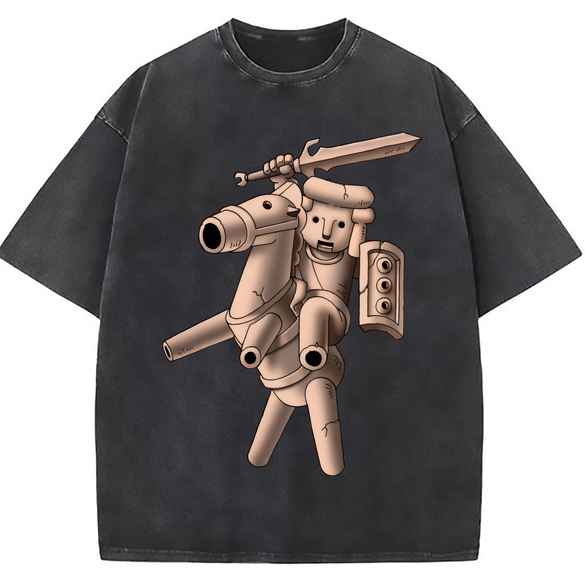 （画像用） ドラゴンクエスト Doragon Kuesuto Dragon Quest 綿100% ヴィンテージ風 半袖Tシャツ（フロントプリント）