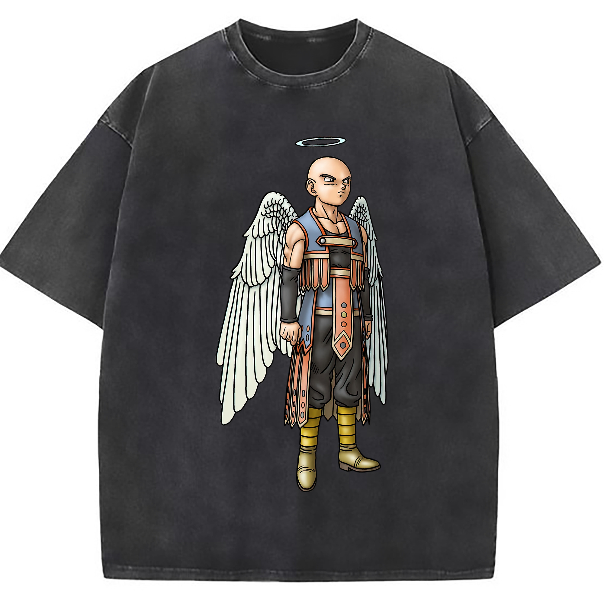 （画像用） ドラゴンクエスト Doragon Kuesuto Dragon Quest 綿100% ヴィンテージ風 半袖Tシャツ（フロントプリント）