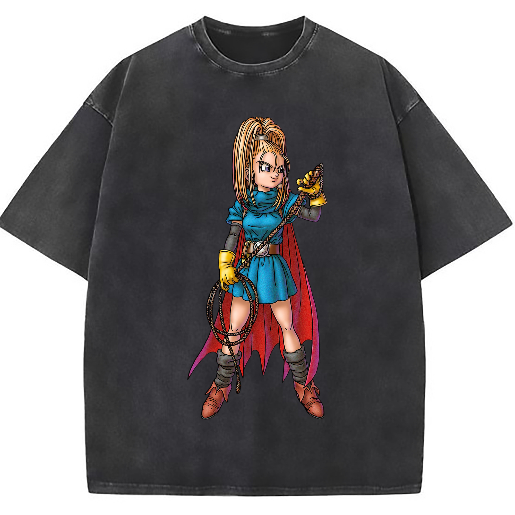 （画像用） ドラゴンクエスト Doragon Kuesuto Dragon Quest 綿100% ヴィンテージ風 半袖Tシャツ（フロントプリント）